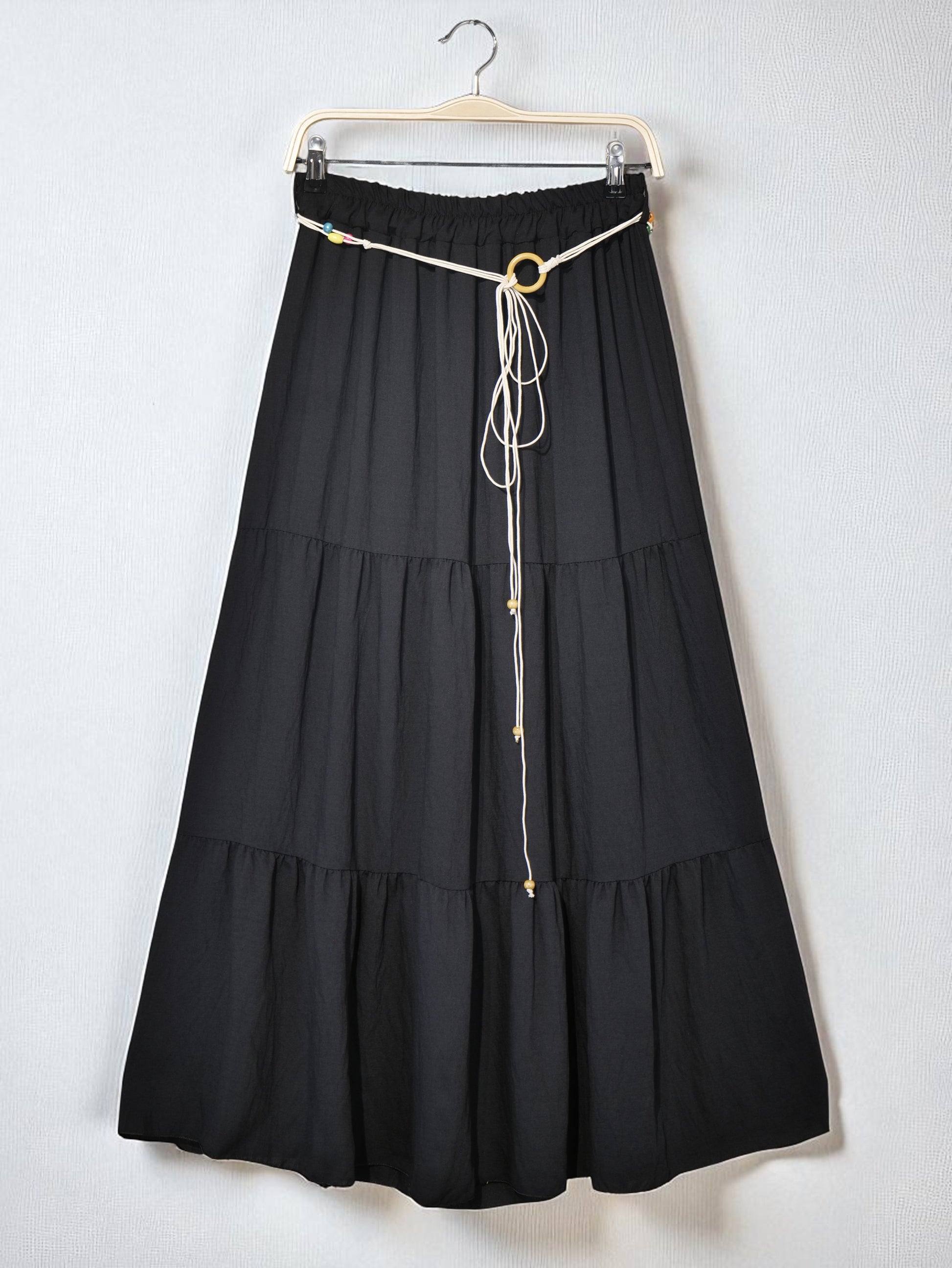 Falda Midi con Cinturón Bohemio