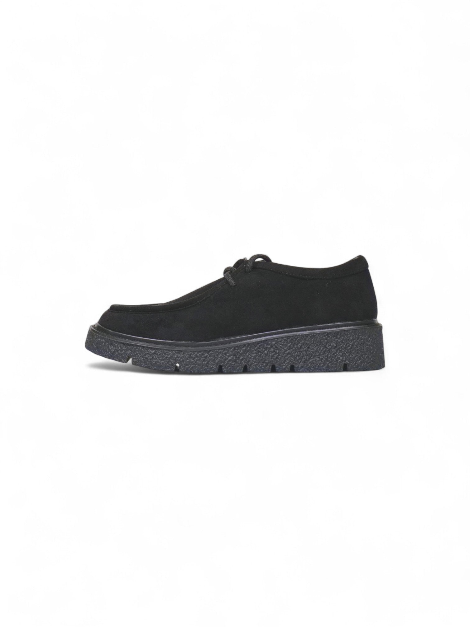 Zapatos tipo Wallabee en ante con suela gruesa cómoda – Calzado casual urbano disponible en verde marrón y negro