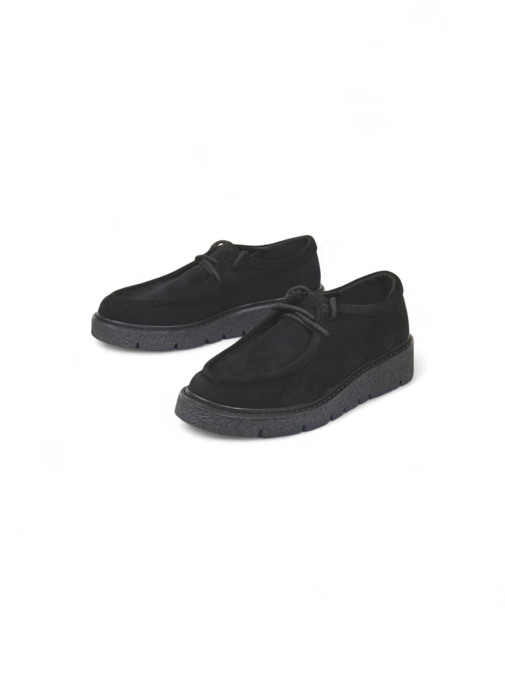 Zapatos tipo Wallabee en ante con suela gruesa cómoda – Calzado casual urbano disponible en verde marrón y negro