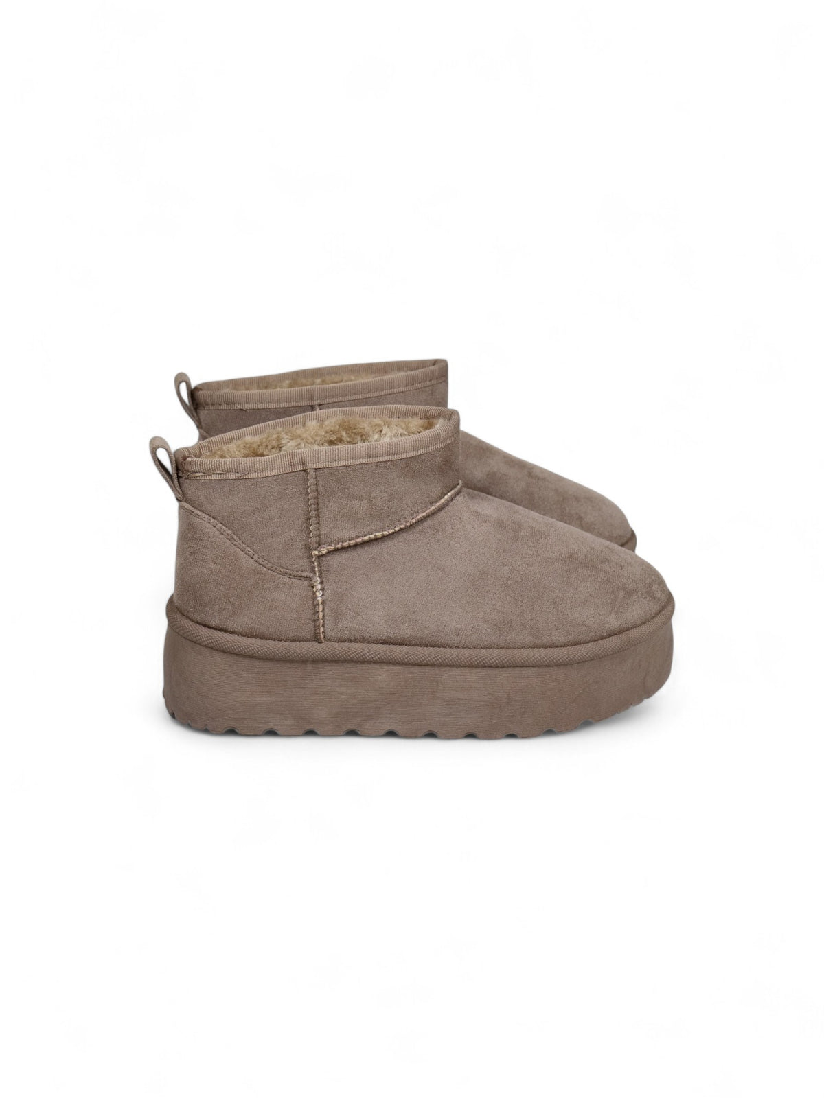 Botines de invierno con plataforma para mujer en gamuza textura de terciopelo con forro cálido – Botas estilo snow boots