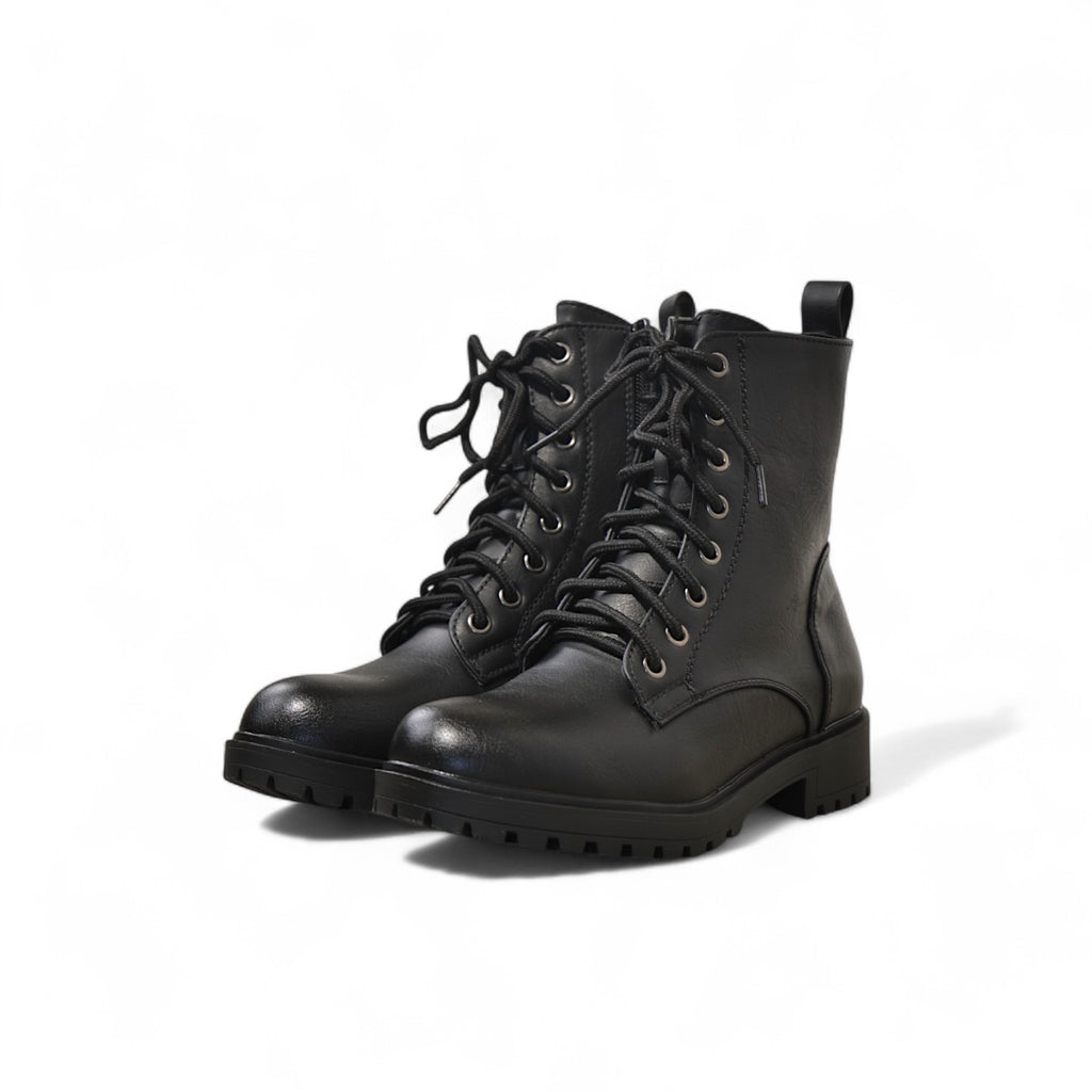 Botines militares básicos con cordones estilo combat boots
