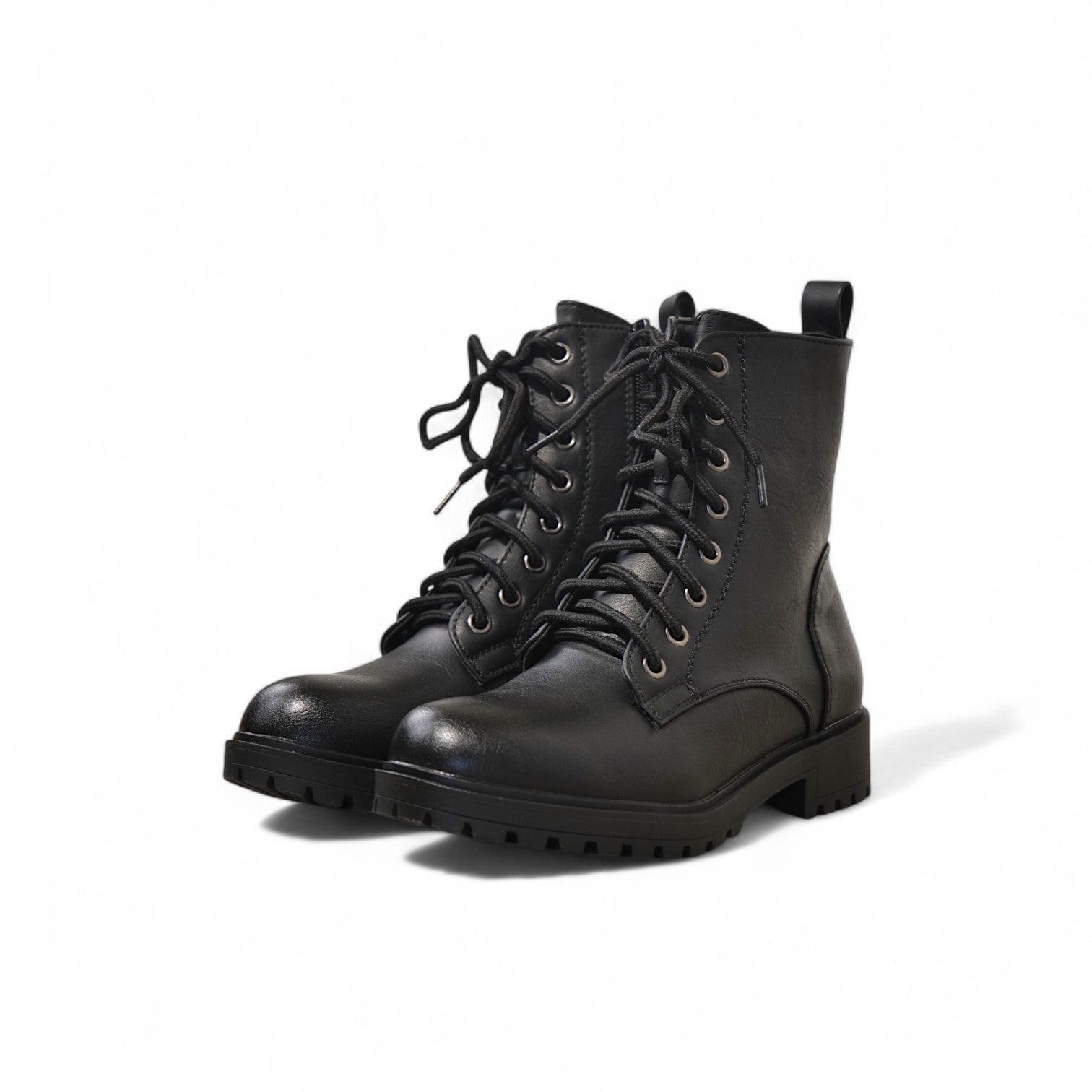 Botines militares básicos con cordones estilo combat boots