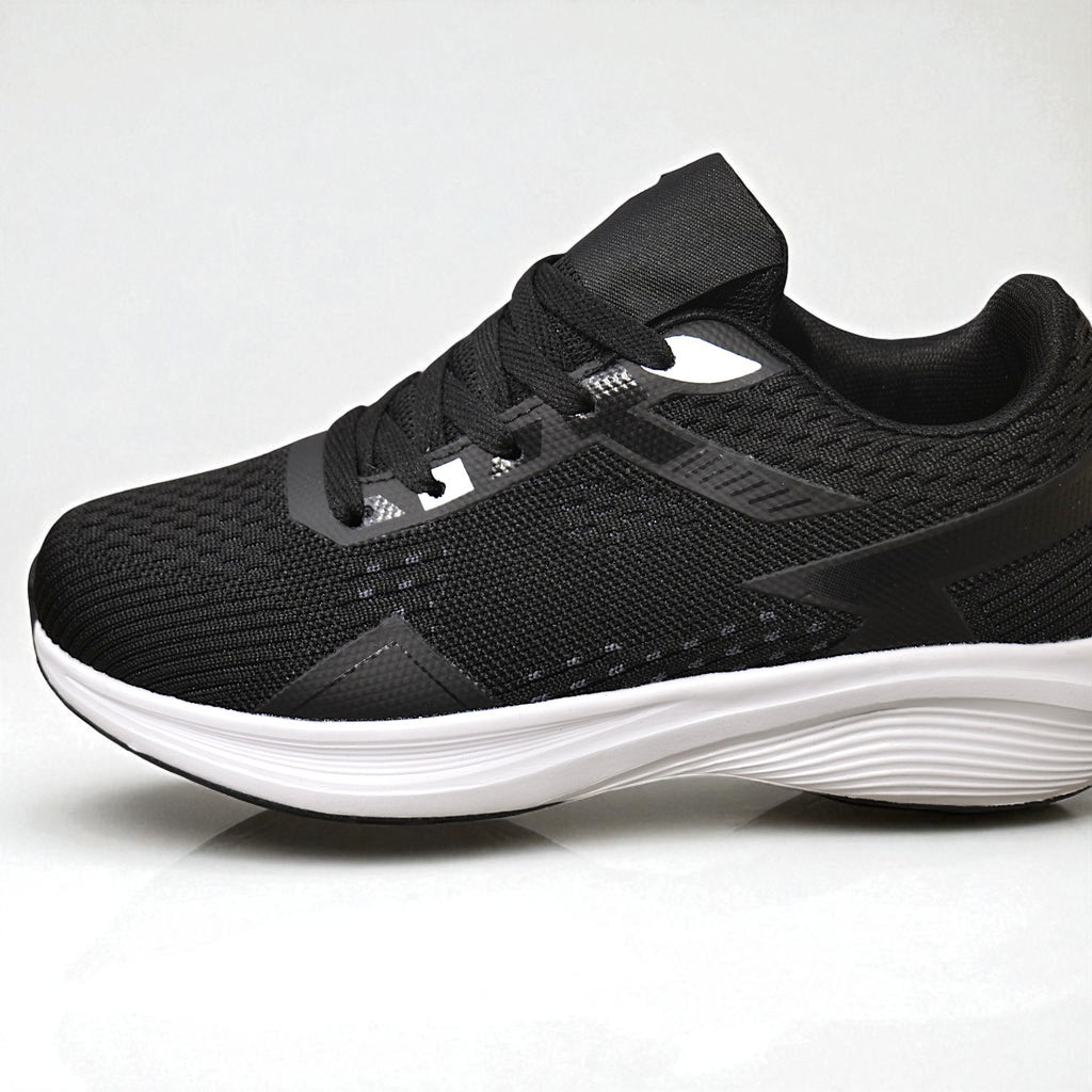 Zapatillas deportivas de mujer con tejido transpirable y suela ligera, negro y negro degradado