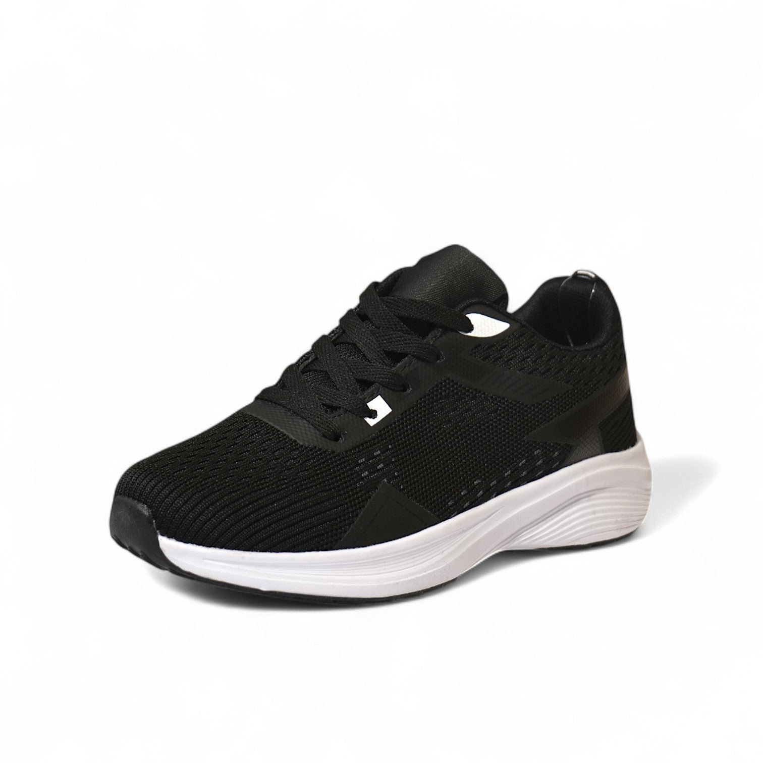 Zapatillas deportivas de mujer con tejido transpirable y suela ligera, negro y negro degradado