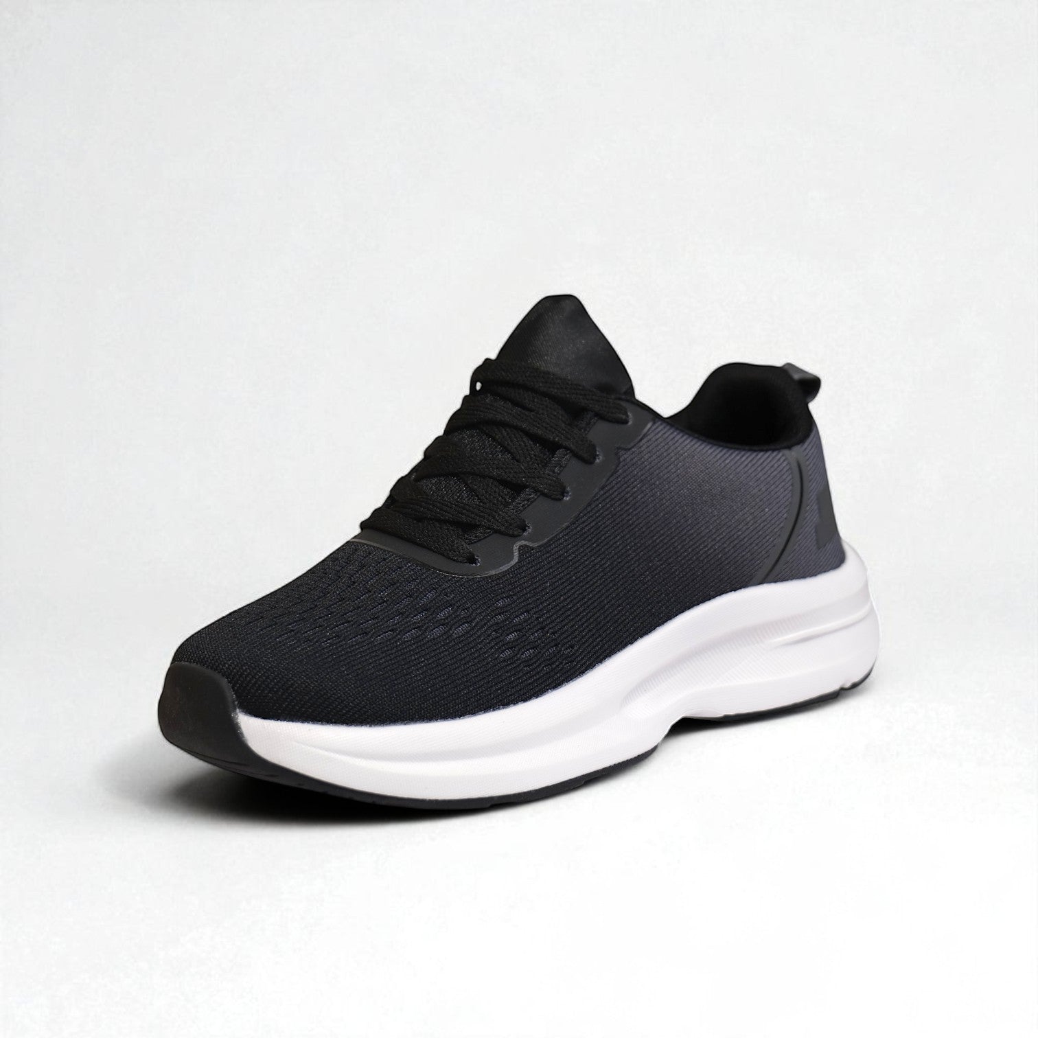 Zapatillas deportivas de mujer con tejido transpirable y suela ligera, negro y negro degradado