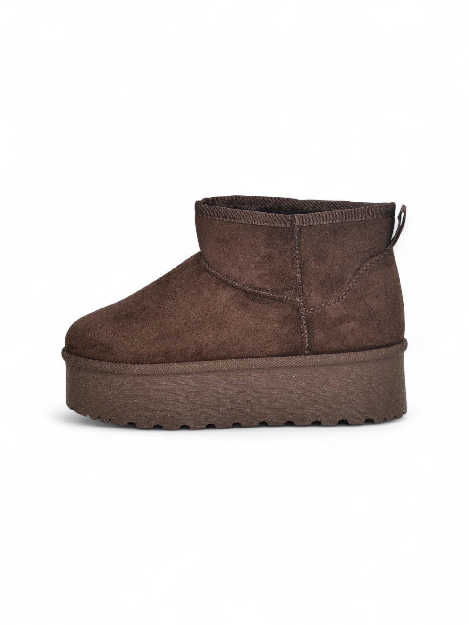 Botines de invierno con plataforma para mujer en gamuza textura de terciopelo con forro cálido – Botas estilo snow boots