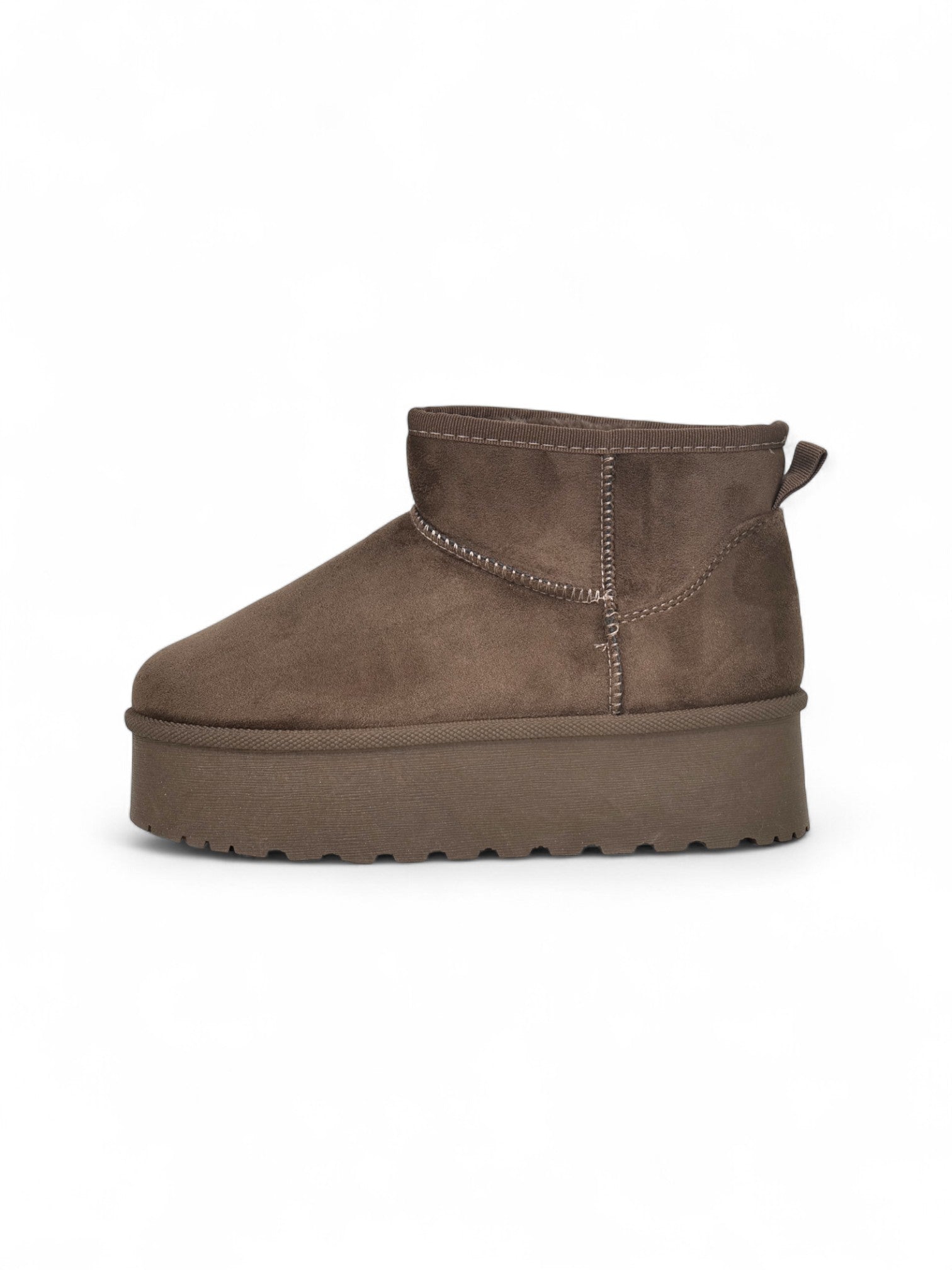 Botines de invierno con plataforma para mujer en gamuza textura de terciopelo con forro cálido – Botas estilo snow boots