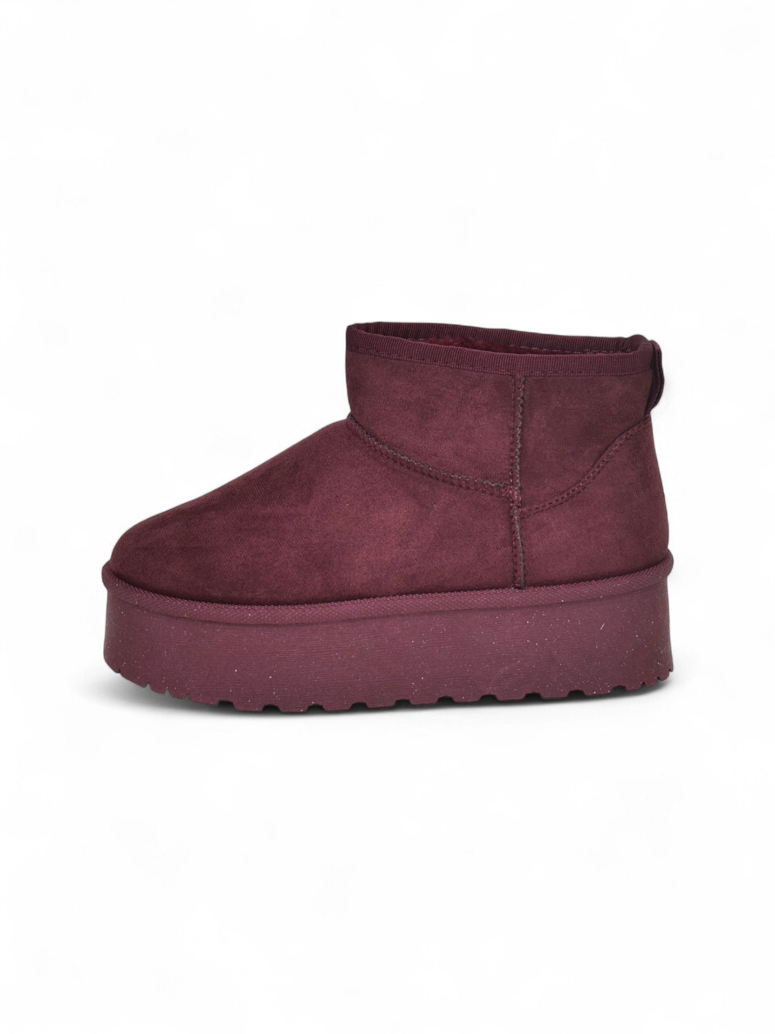 Botines de invierno con plataforma para mujer en gamuza textura de terciopelo con forro cálido – Botas estilo snow boots