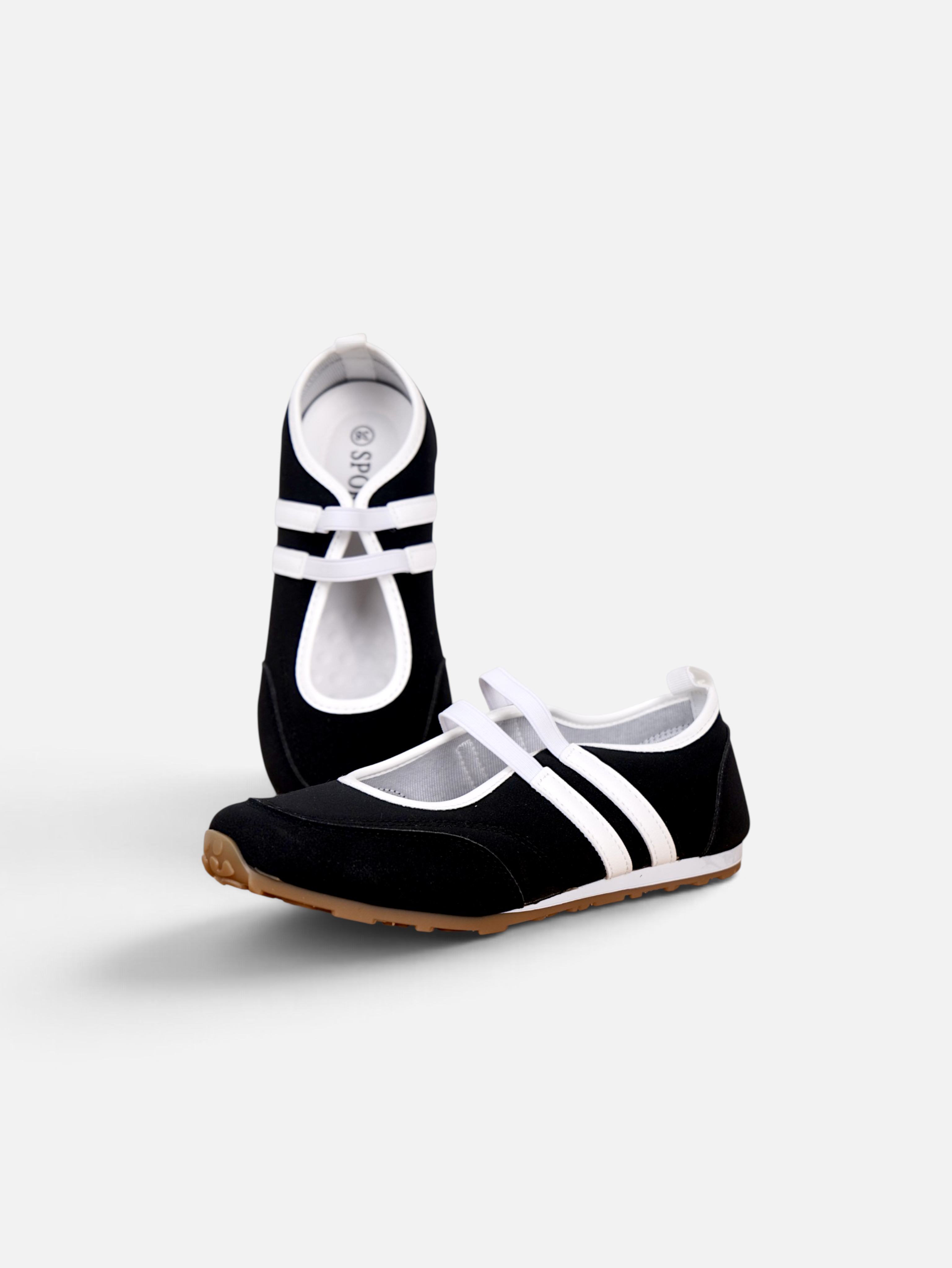 Zapatillas Mujer con Doble Tira Elástica y Suela Antideslizante, Planos Casual Urbanos en Cuero Sintético y Gamuza Sintética, Estilo Bailarina Moderno Cómodo para Diario