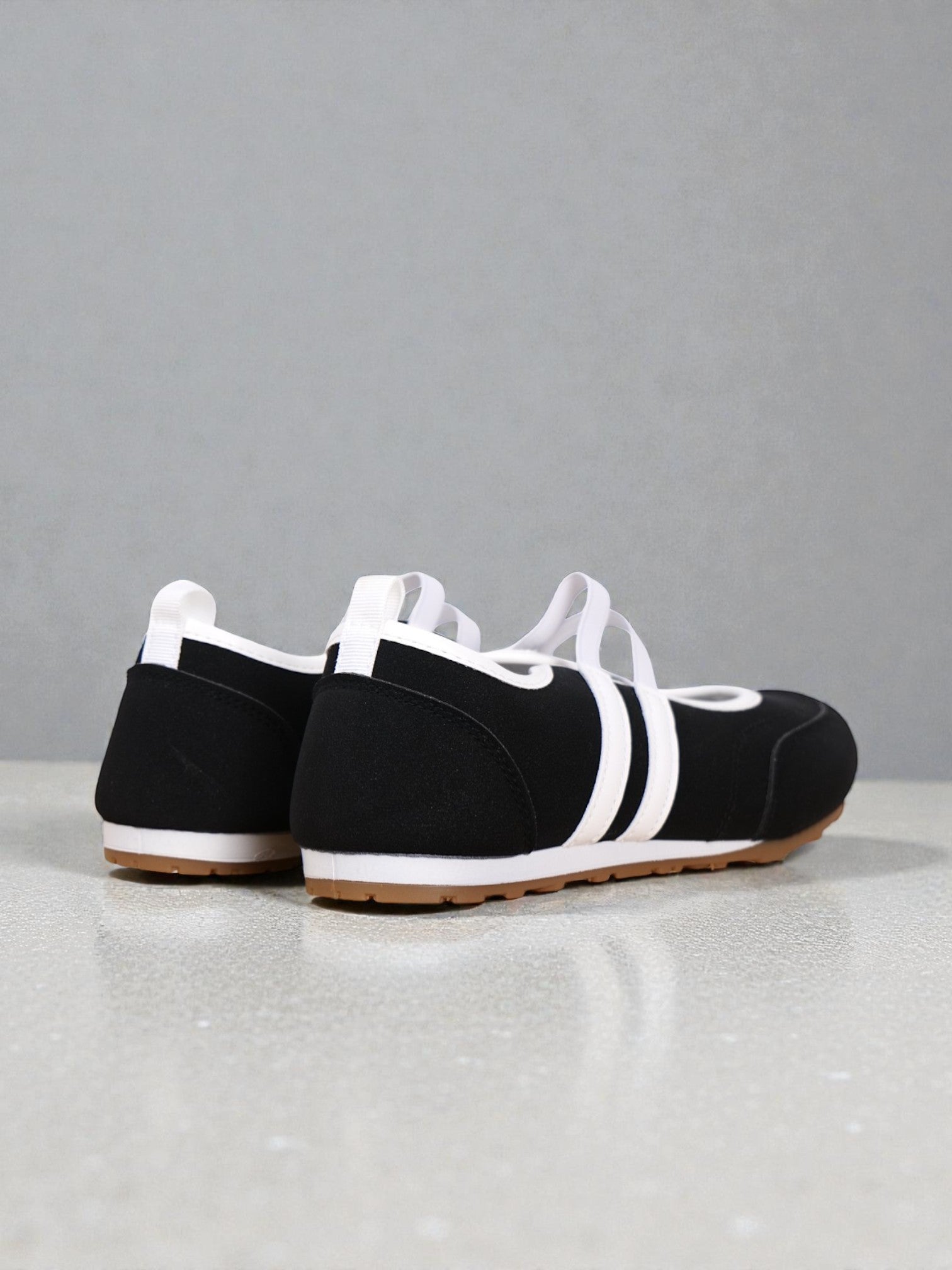Zapatillas Mujer con Doble Tira Elástica y Suela Antideslizante, Planos Casual Urbanos en Cuero Sintético y Gamuza Sintética, Estilo Bailarina Moderno Cómodo para Diario