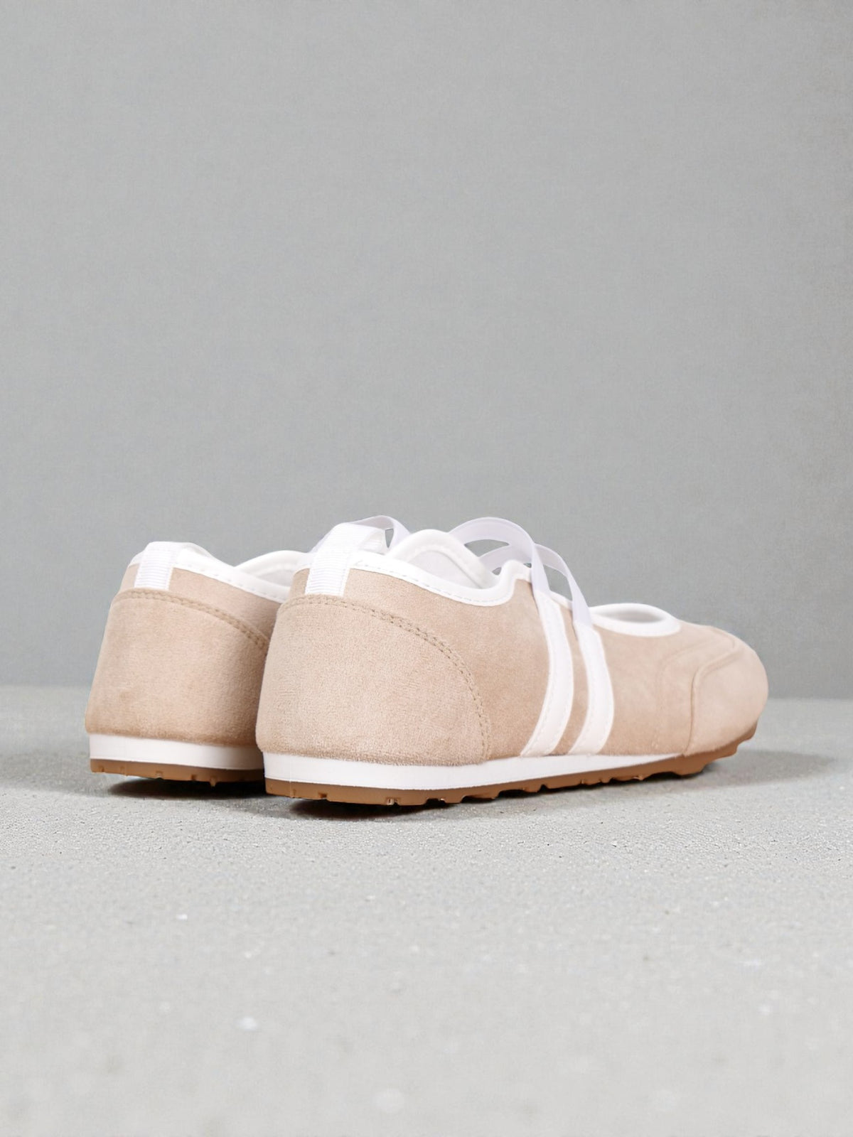 Zapatillas Mujer con Doble Tira Elástica y Suela Antideslizante, Planos Casual Urbanos en Cuero Sintético y Gamuza Sintética, Estilo Bailarina Moderno Cómodo para Diario