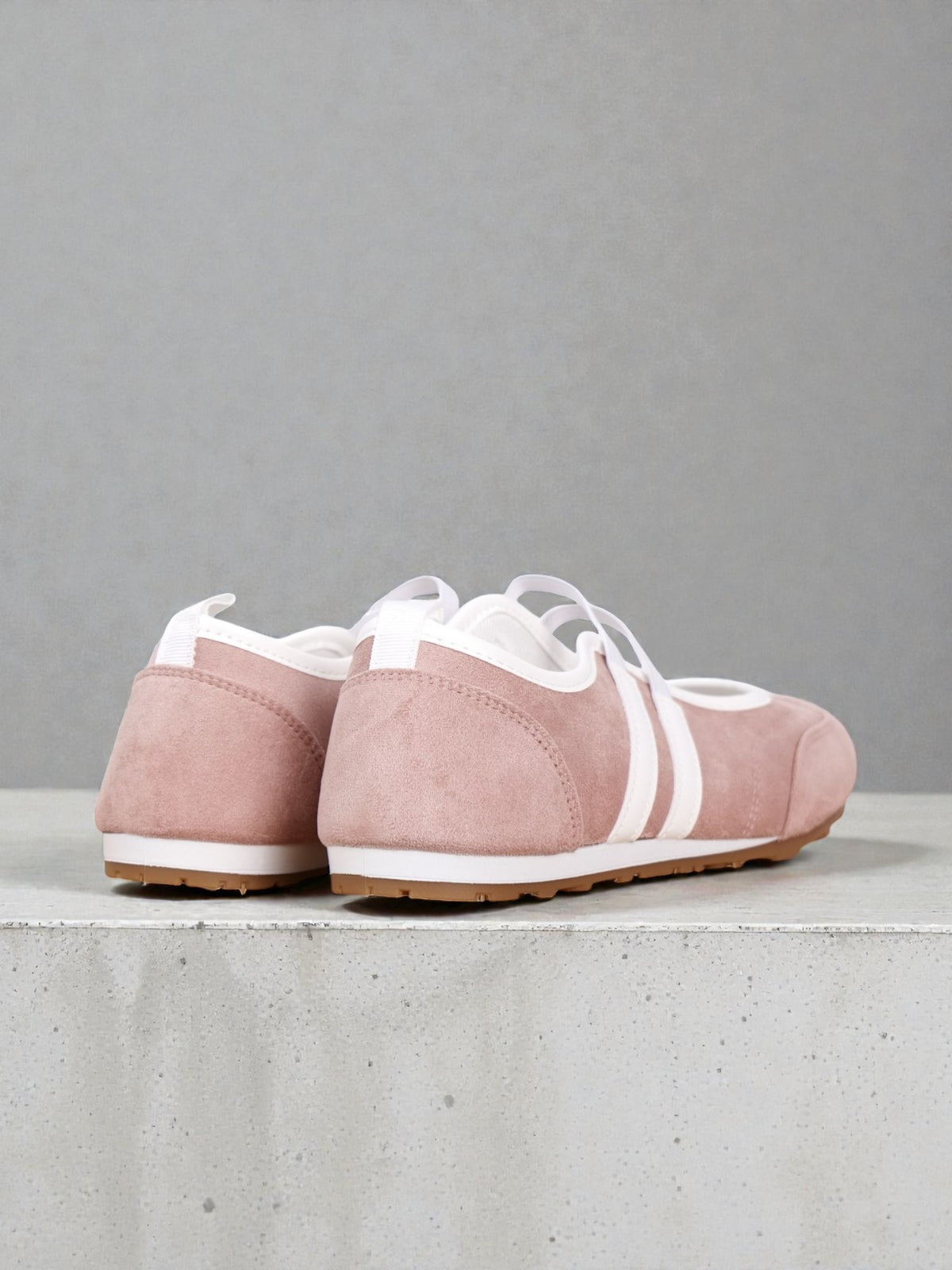 Zapatillas Mujer con Doble Tira Elástica y Suela Antideslizante, Planos Casual Urbanos en Cuero Sintético y Gamuza Sintética, Estilo Bailarina Moderno Cómodo para Diario