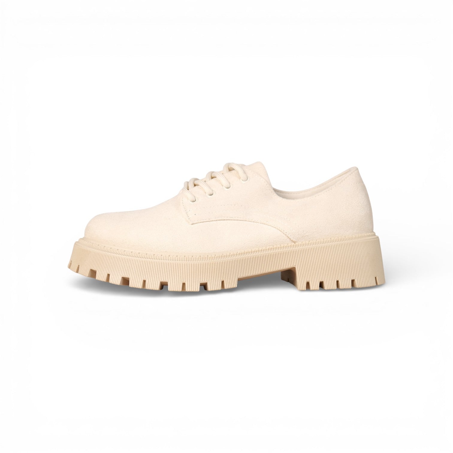 Zapatos tipo derby negros y beige con cordones y suela chunky gruesa, calzado urbano femenino de cuero sintético y gamuza sintética