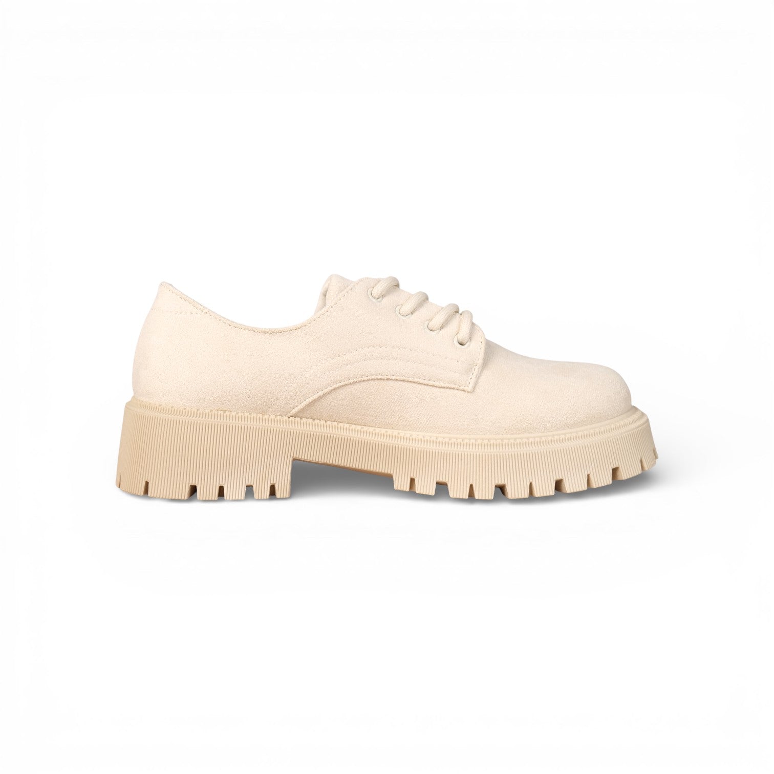 Zapatos tipo derby negros y beige con cordones y suela chunky gruesa, calzado urbano femenino de cuero sintético y gamuza sintética