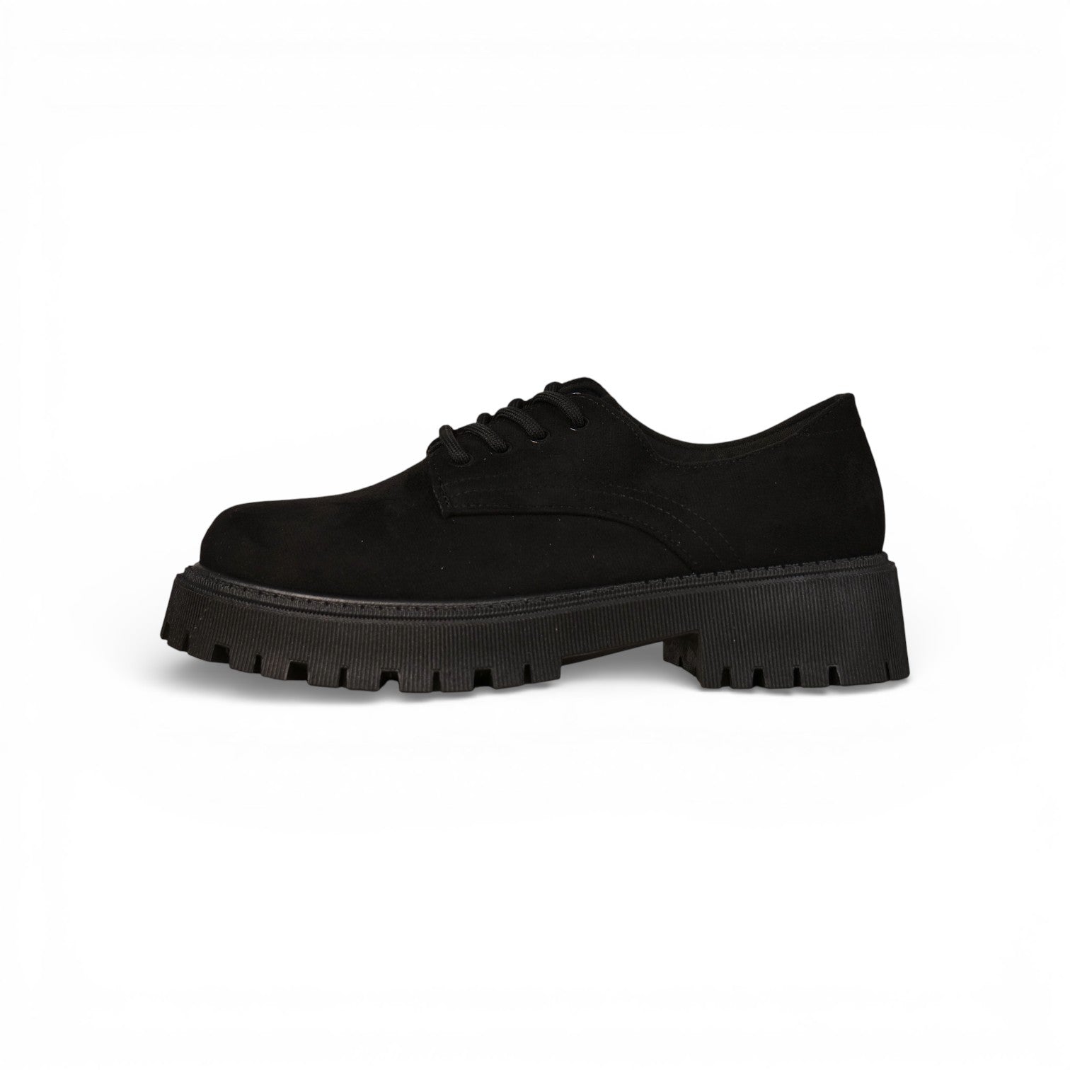 Zapatos tipo derby negros y beige con cordones y suela chunky gruesa, calzado urbano femenino de cuero sintético y gamuza sintética