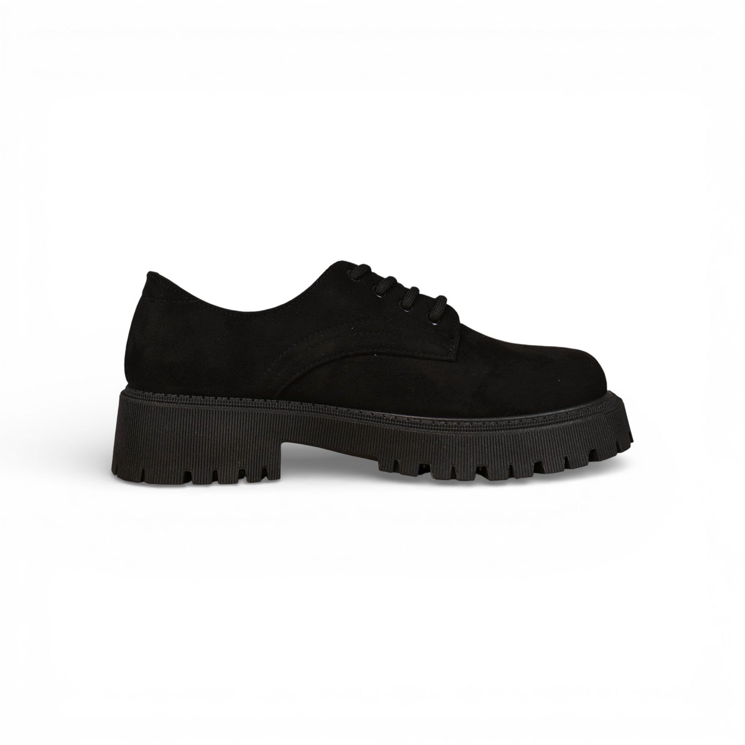 Zapatos tipo derby negros y beige con cordones y suela chunky gruesa, calzado urbano femenino de cuero sintético y gamuza sintética