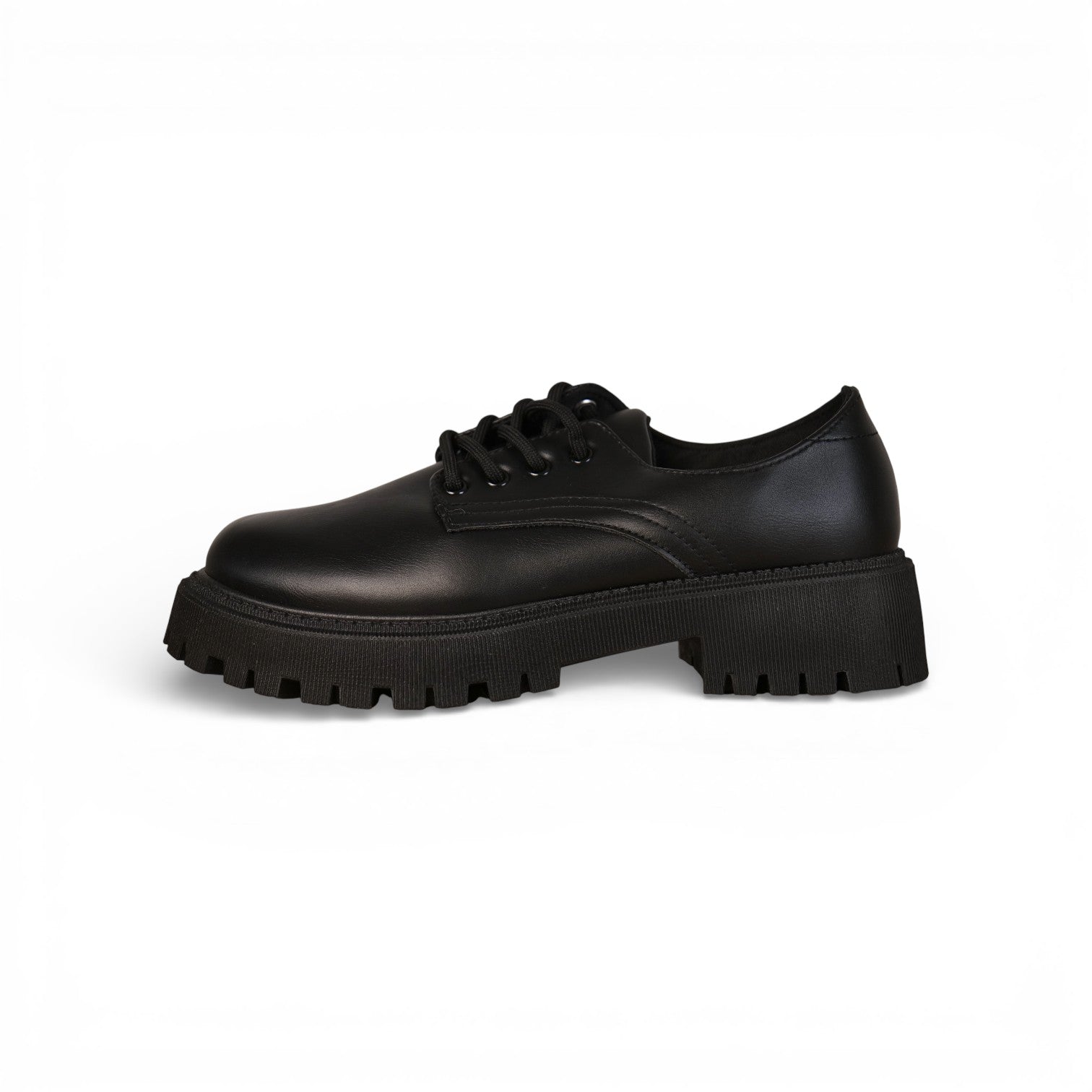Zapatos tipo derby negros y beige con cordones y suela chunky gruesa, calzado urbano femenino de cuero sintético y gamuza sintética