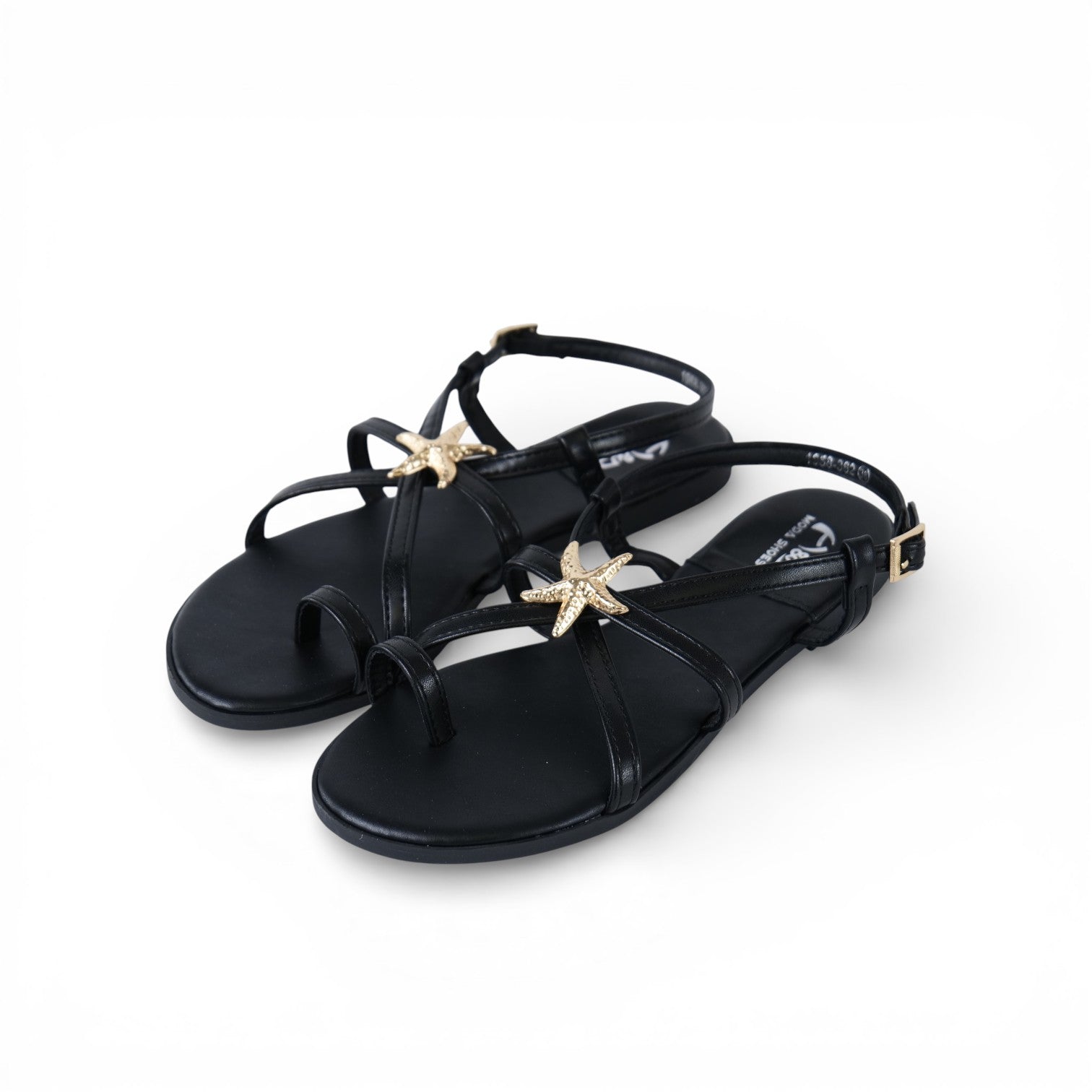 Sandalias Mujer Planas con Tiras Finas con Adorno Estrella Del Mar Decorativa para Verano