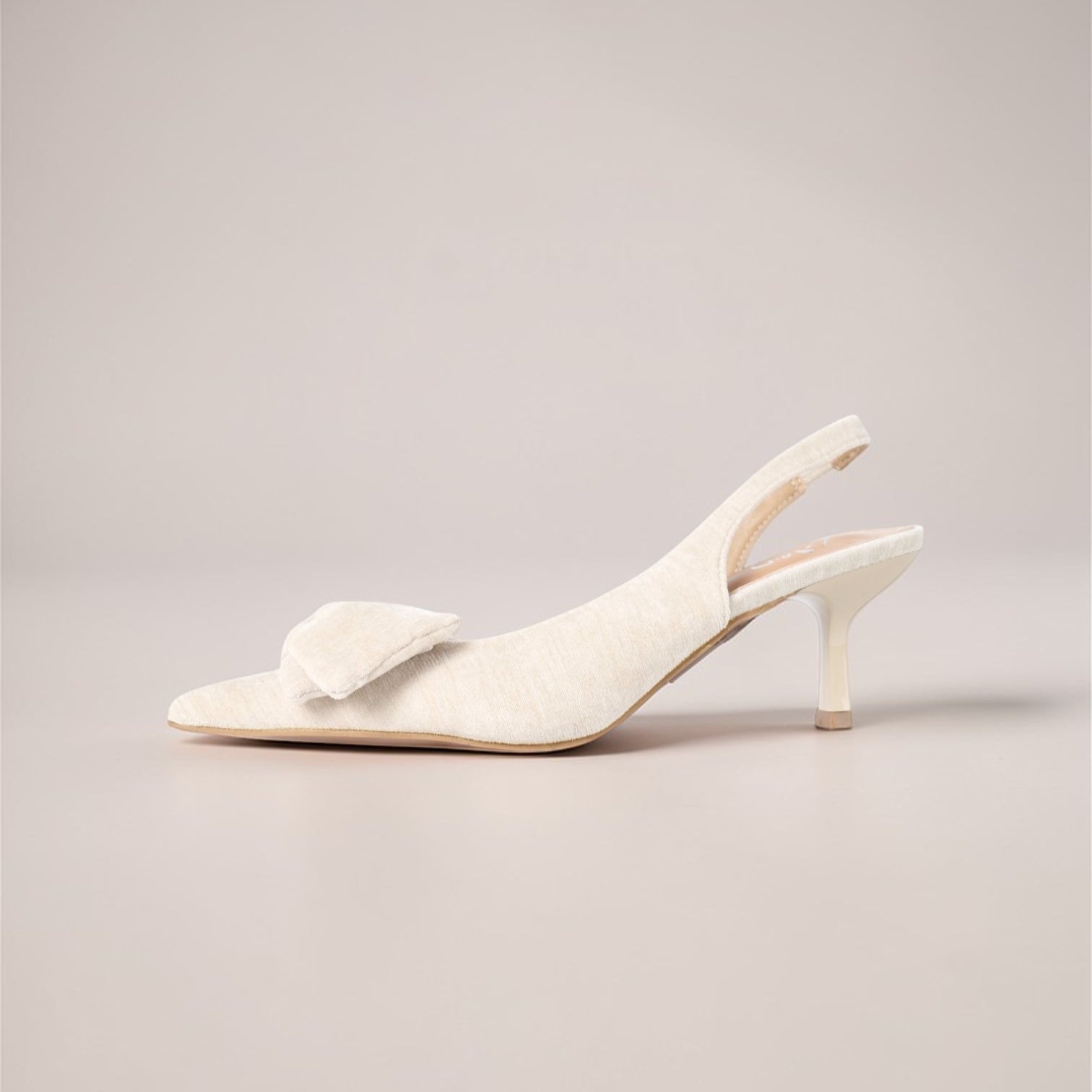 Zapatos Tacón Mujer Punta Fina con Lazo Frontal y Tacón Bajo Destalonados Elegantes