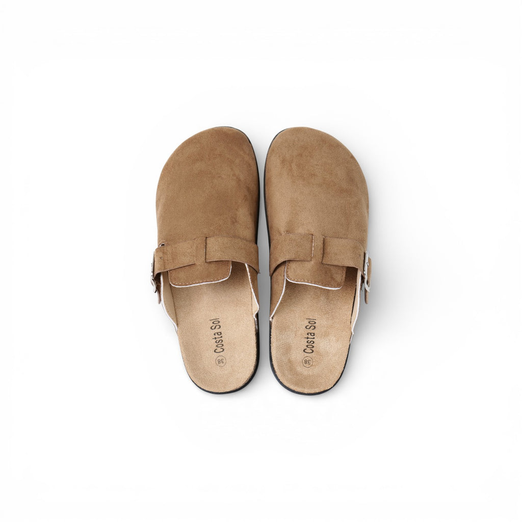 Zapatos destalonados planos con plantilla cómoda y suela efecto corcho, casual otoño invierno