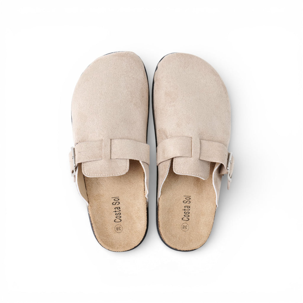 Zapatos destalonados planos con plantilla cómoda y suela efecto corcho, casual otoño invierno
