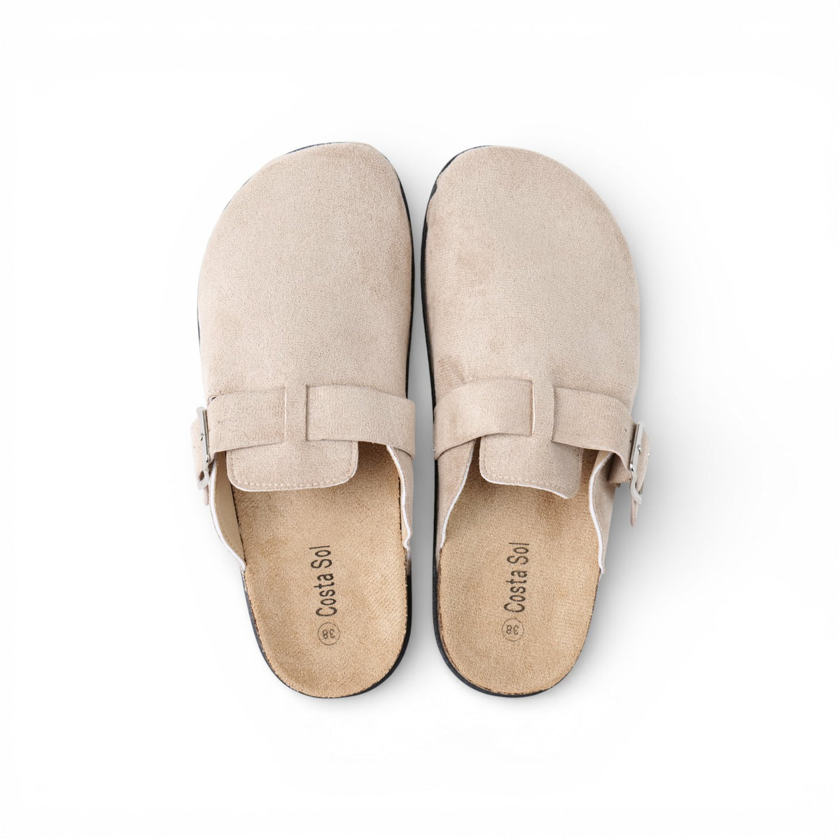 Zapatos destalonados planos con plantilla cómoda y suela efecto corcho, casual otoño invierno
