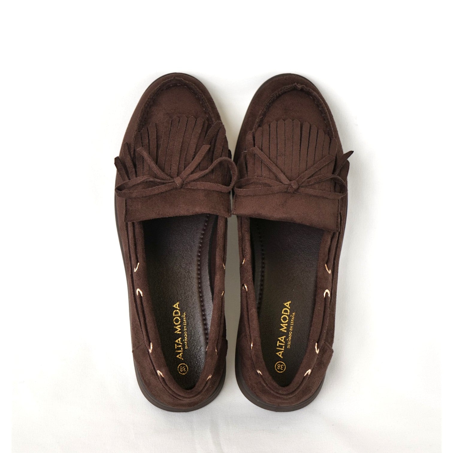 Mocasines Mujer Estilo Náutico con Flecos y Lazo Decorativo, Zapatos Planos de Gamuza Sintética Tipo Loafer Casual Cómodo para Diario, Oficina y Entretiempo