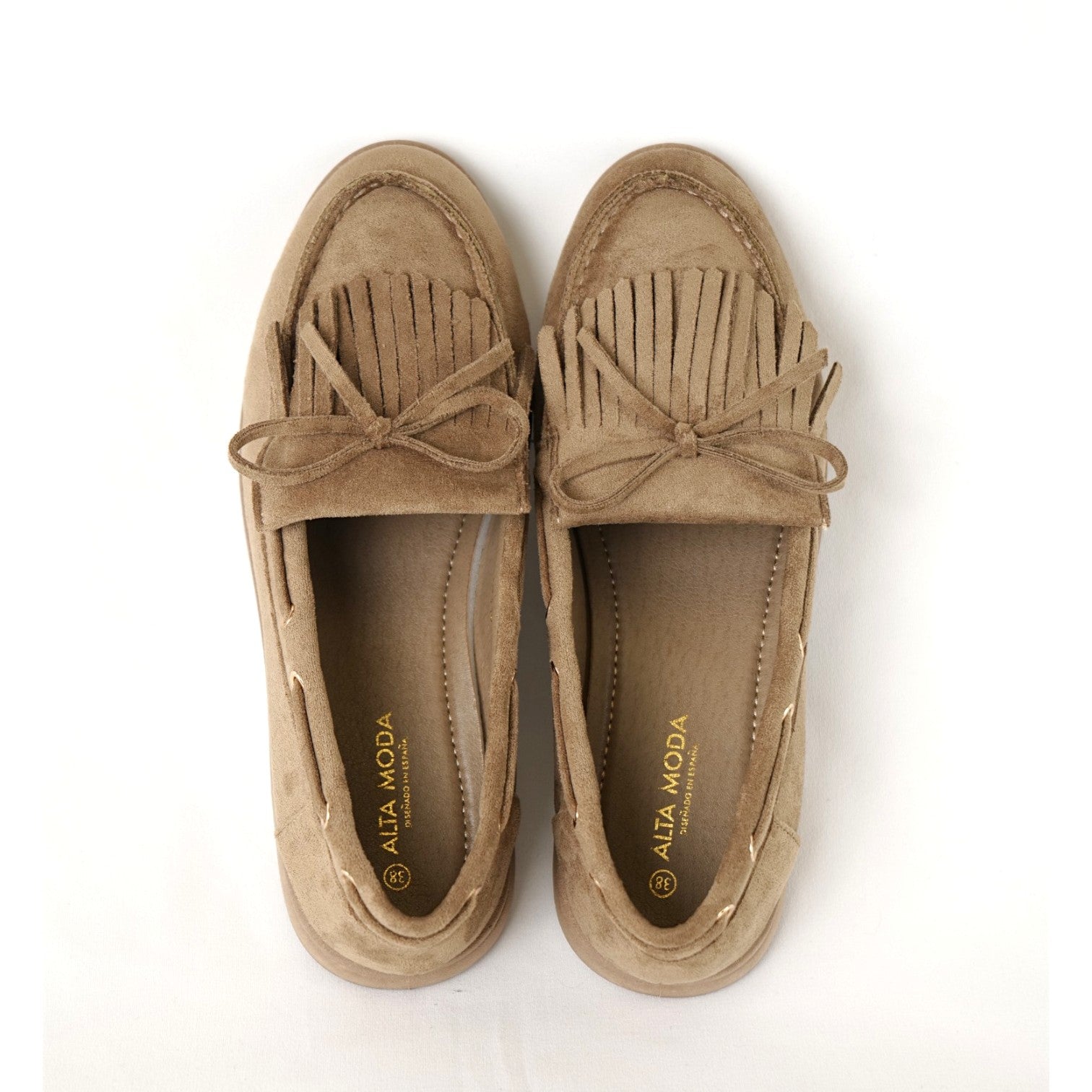 Mocasines Mujer Estilo Náutico con Flecos y Lazo Decorativo, Zapatos Planos de Gamuza Sintética Tipo Loafer Casual Cómodo para Diario, Oficina y Entretiempo
