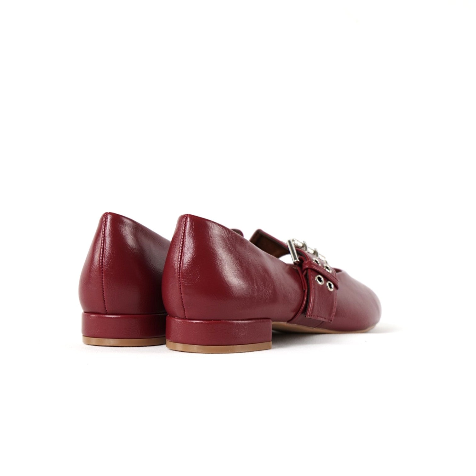 Zapatos Tipo Merceditas para Mujer con Punta Fina y Correa Ancha con Hebilla Metálica, Bailarinas Elegantes Planas de Material Sintético para Oficina, Fiesta y Diario