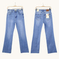 Vaqueros Mujer Bootcut Azul Claro de Tiro Medio, Jeans Denim Elásticos Ajustados en Cadera con Pierna Acampanada, Pantalones Vaqueros Push Up Estilo Casual Slim Fit para Diario