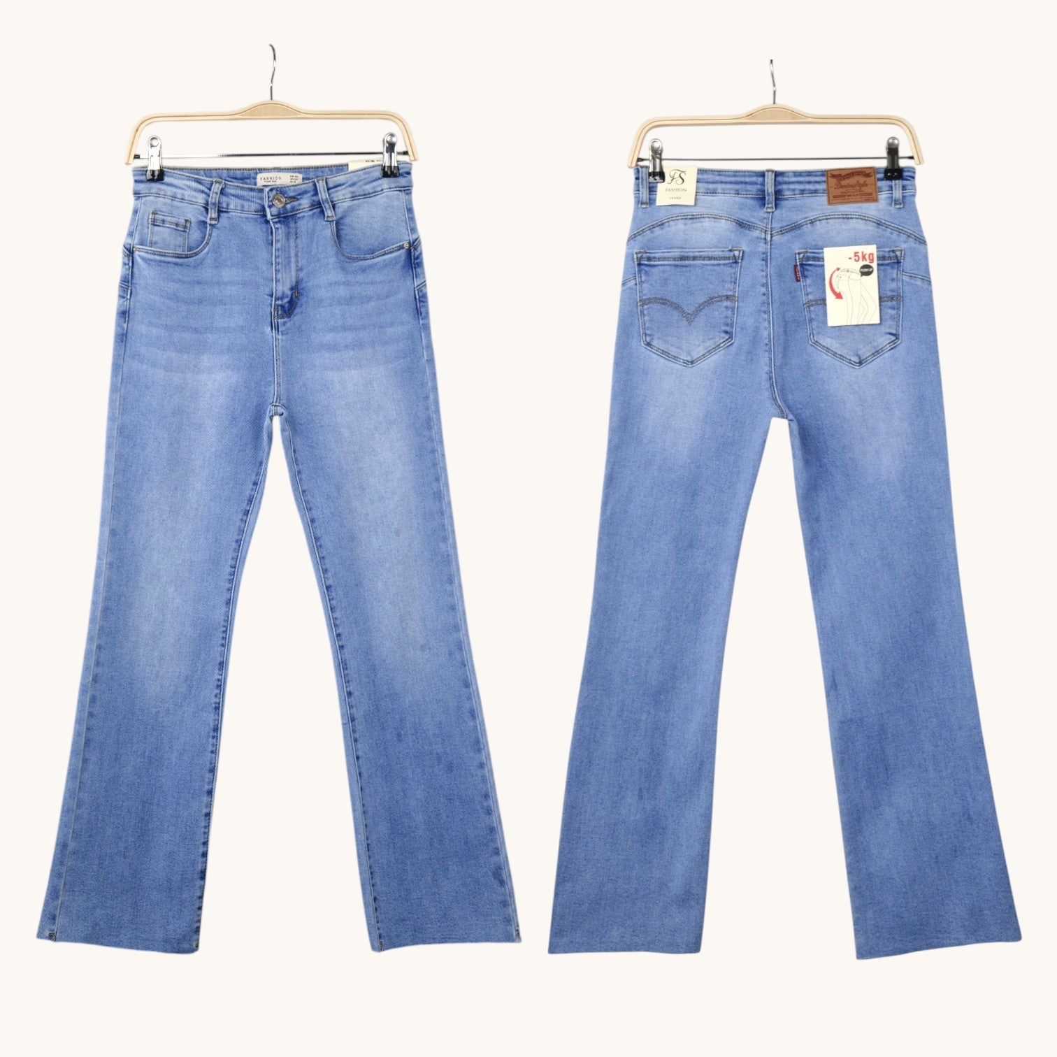Vaqueros Mujer Bootcut Azul Claro de Tiro Medio, Jeans Denim Elásticos Ajustados en Cadera con Pierna Acampanada, Pantalones Vaqueros Push Up Estilo Casual Slim Fit para Diario