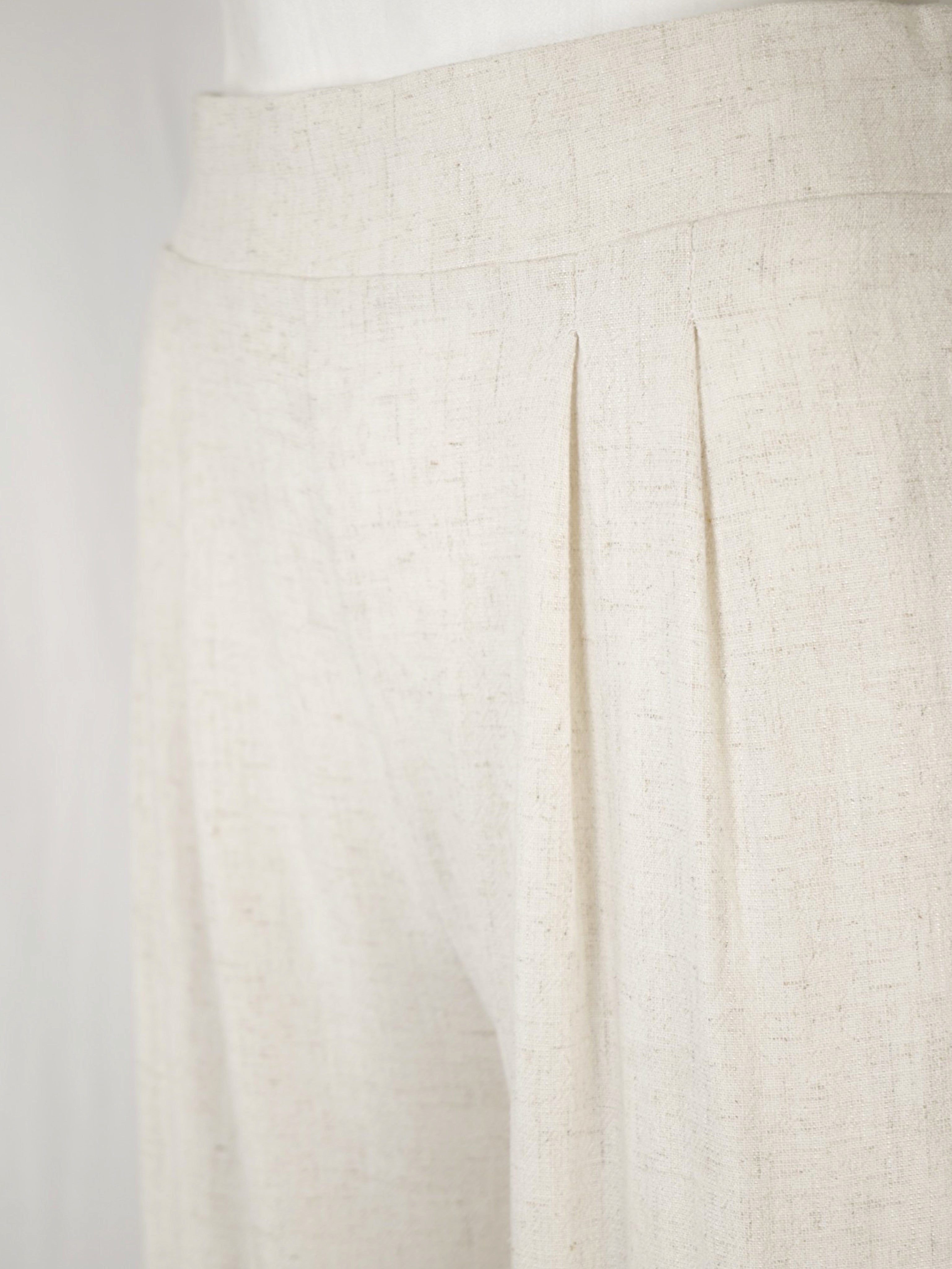 Pantalón Lino Beige Mujer - palazzo mujer lino beige tiro alto corte recto ancho elegante, pantalón fluido casual chic minimalista, trousers verano holgado cómodo outfit classy old money tendencia moda femenina