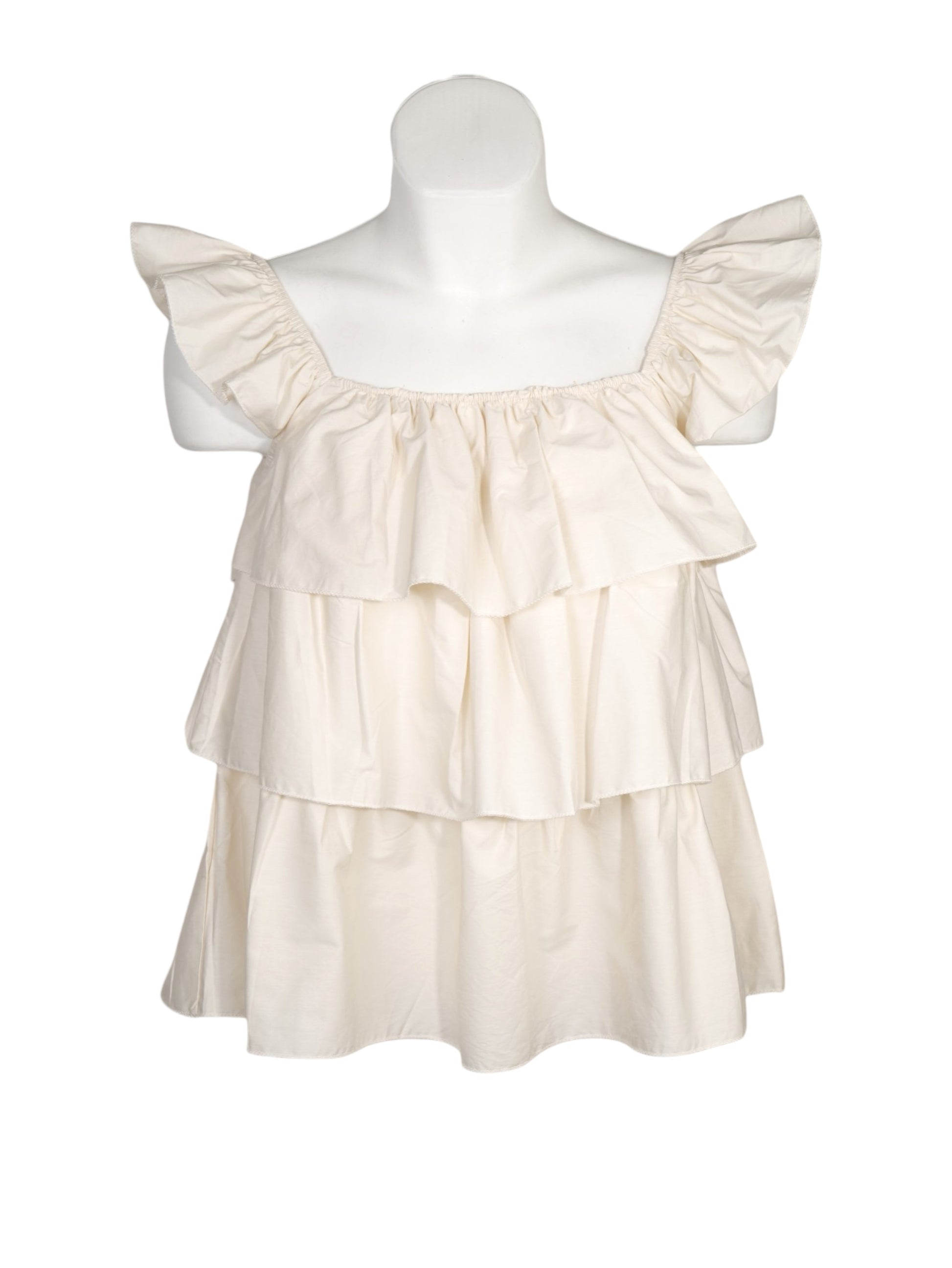 Top mujer volantes escote bardot hombros descubiertos sin mangas blusa corta fluida estilo boho romántico verano, top casual chic holgado outfit femenino moda tendencia