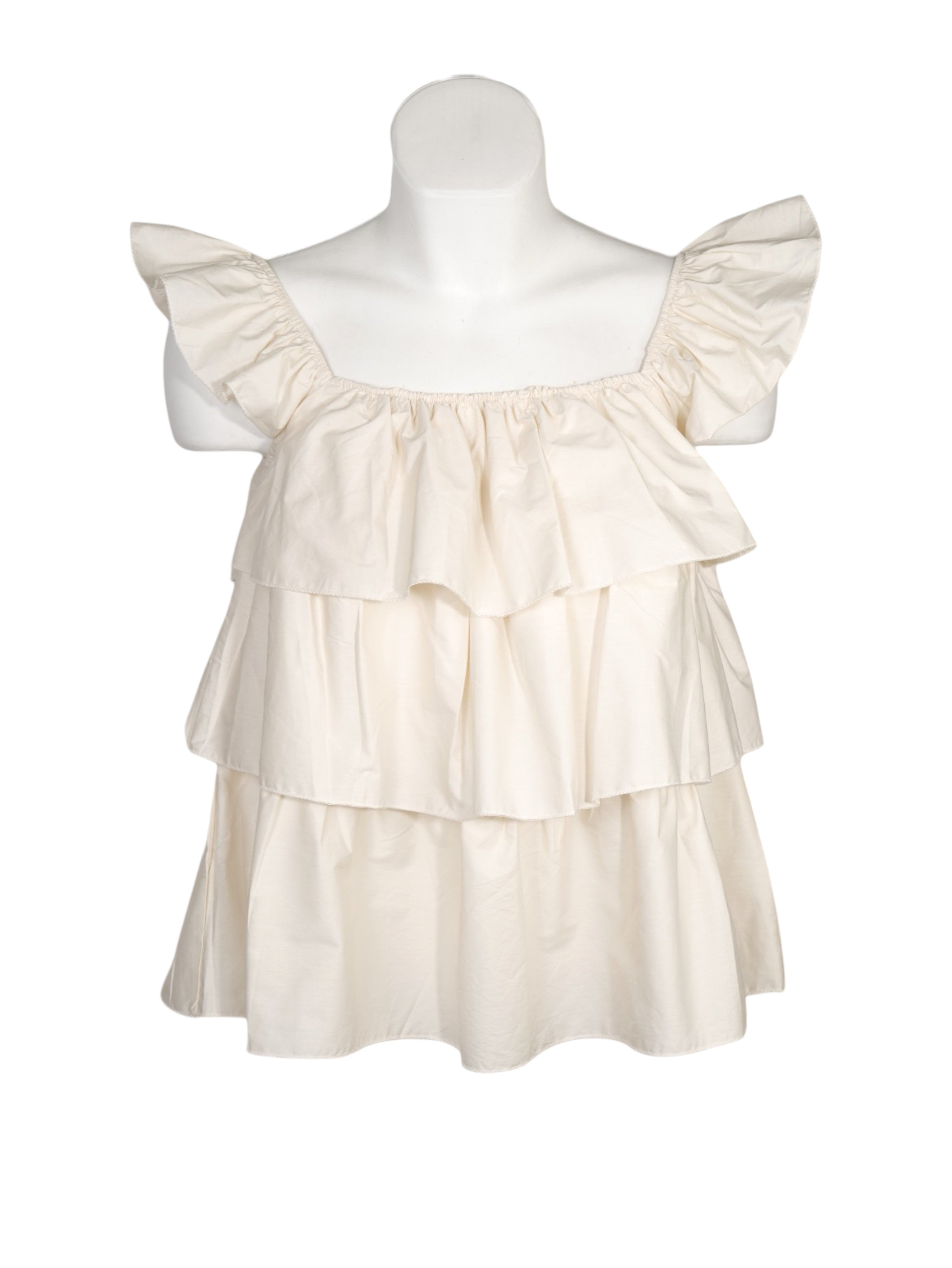 Top mujer volantes escote bardot hombros descubiertos sin mangas blusa corta fluida estilo boho romántico verano, top casual chic holgado outfit femenino moda tendencia