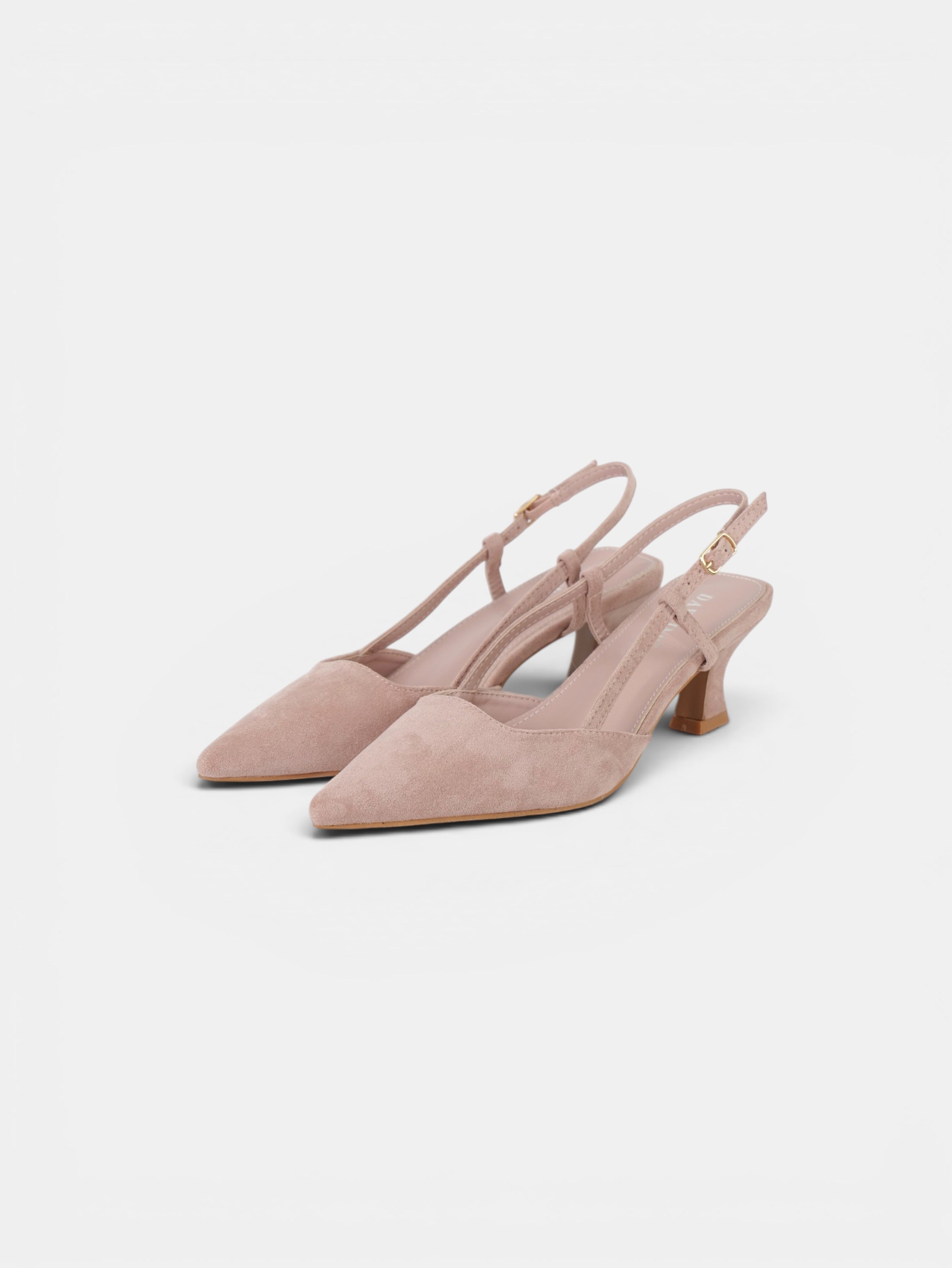 Zapatos de tacón slingback elegantes para mujer con punta fina, zapatos destalonados de terciopelo, tacón bajo cómodo con tira trasera ajustable en beige, rosa, marrón chocolate y negro para comuniones bodas eventos importantes