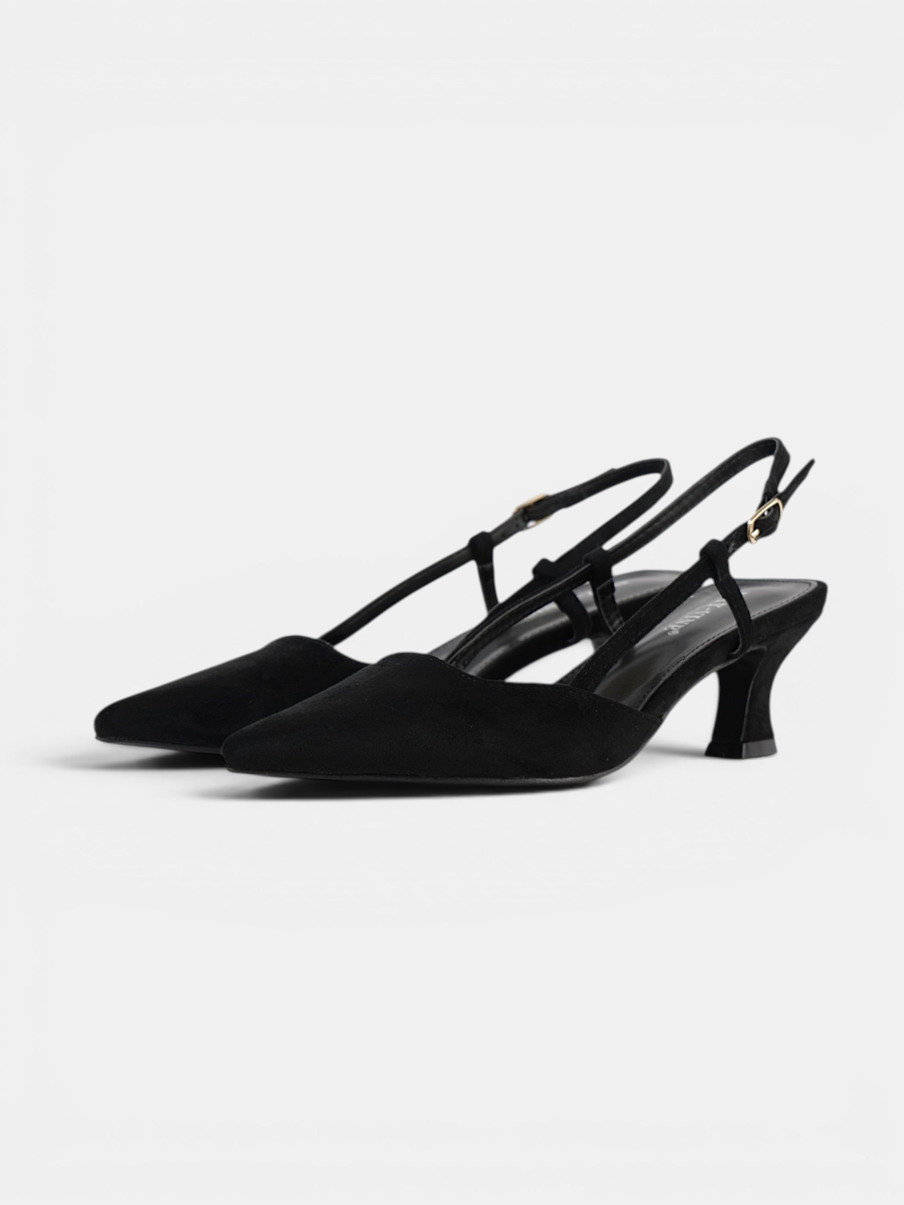 Zapatos de tacón slingback elegantes para mujer con punta fina, zapatos destalonados de terciopelo, tacón bajo cómodo con tira trasera ajustable en beige, rosa, marrón chocolate y negro para comuniones bodas eventos importantes