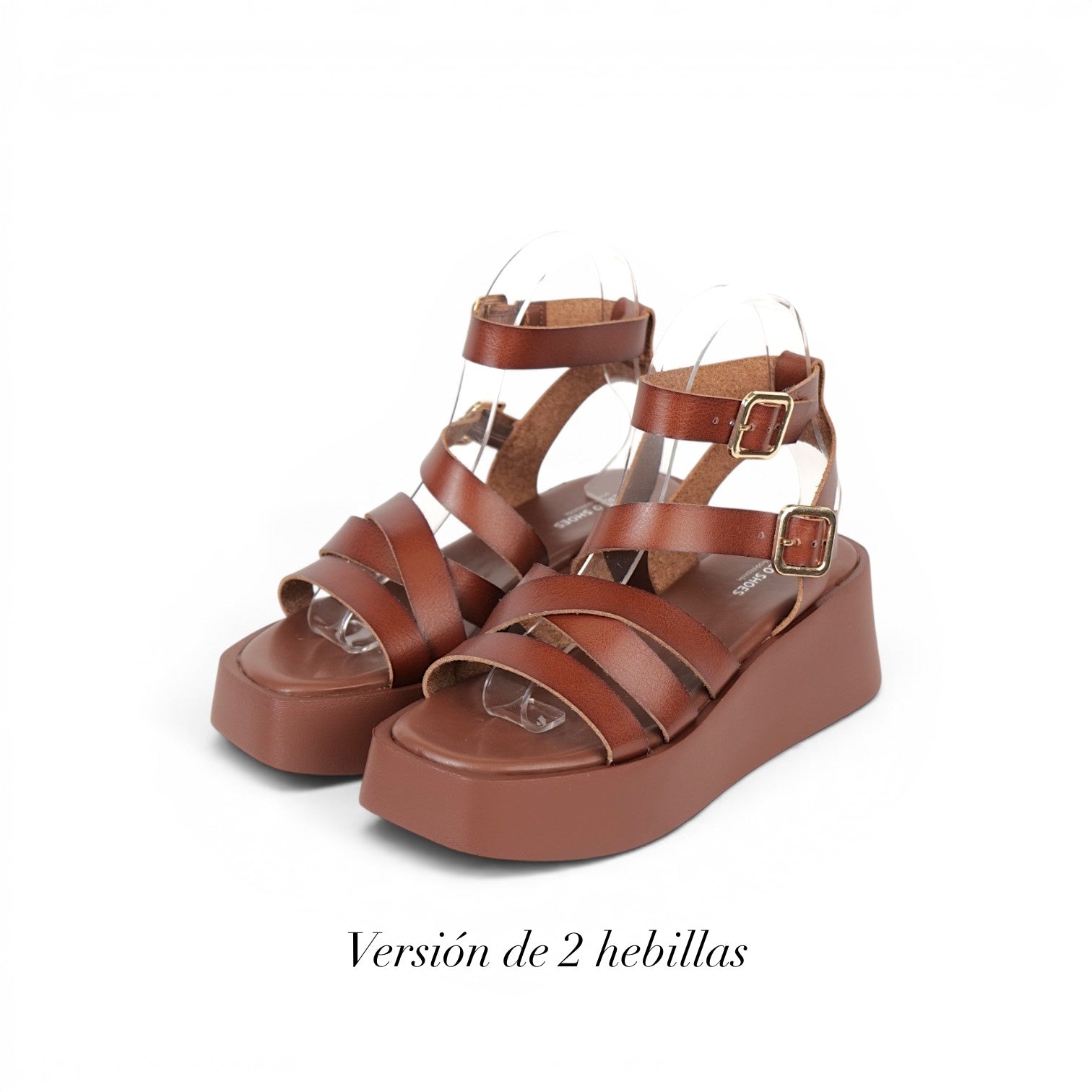 Sandalias Romanas con Plataforma alta para mujer en negro con tiras múltiples y hebillas metálicas, zapatos abiertos cómodos estilo casual urbano