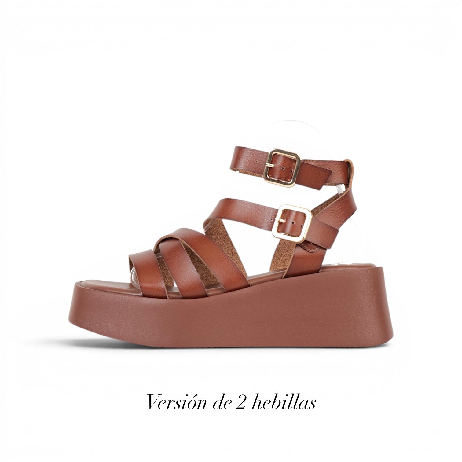 Sandalias Romanas con Plataforma alta para mujer en negro con tiras múltiples y hebillas metálicas, zapatos abiertos cómodos estilo casual urbano