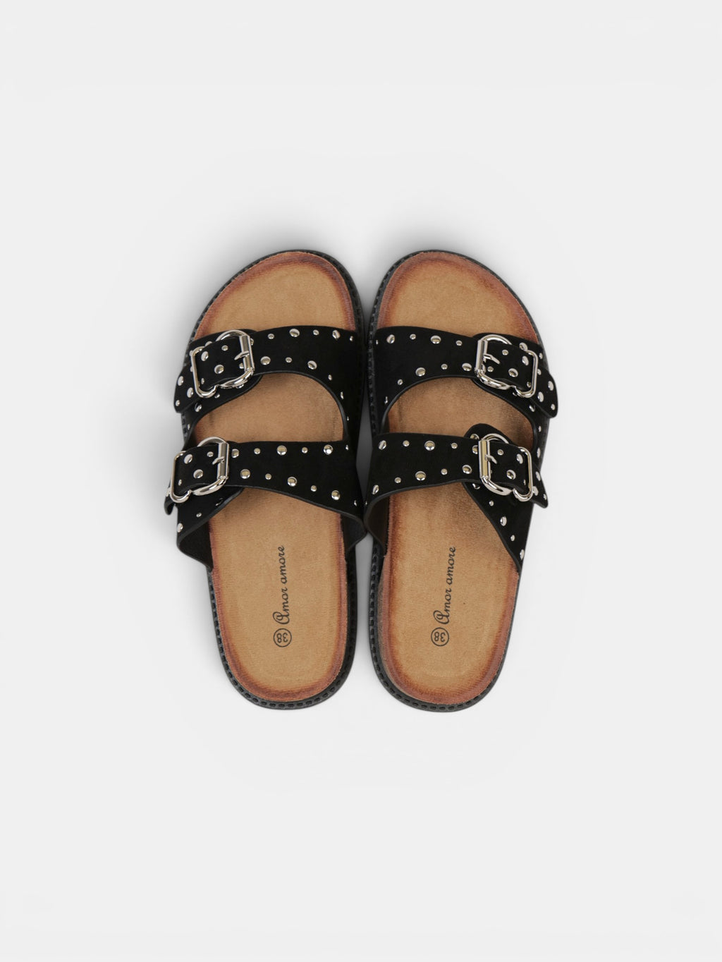 Sandalias Bio con Plataforma y Doble Hebilla de Velcro, Hebilla con Tachuales, Tira Ancha de Crochet Floral