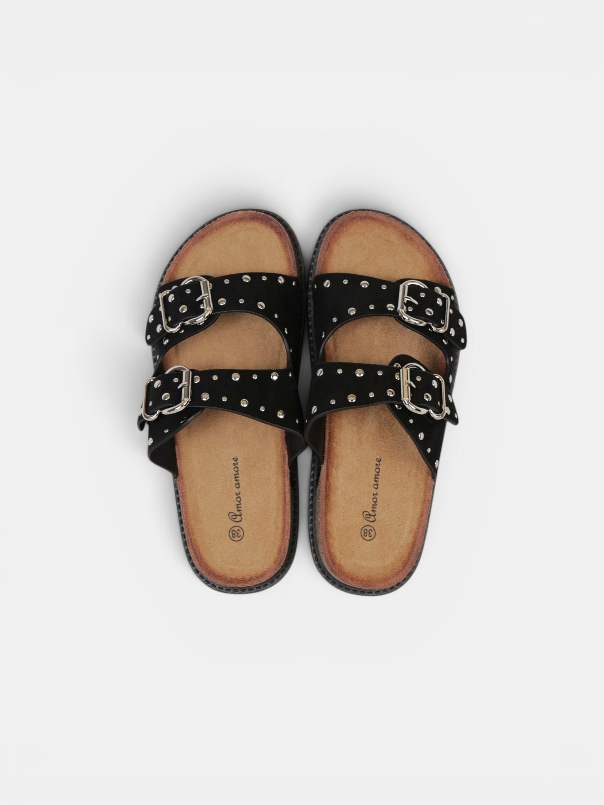 Sandalias Bio con Plataforma y Doble Hebilla de Velcro, Hebilla con Tachuales, Tira Ancha de Crochet Floral