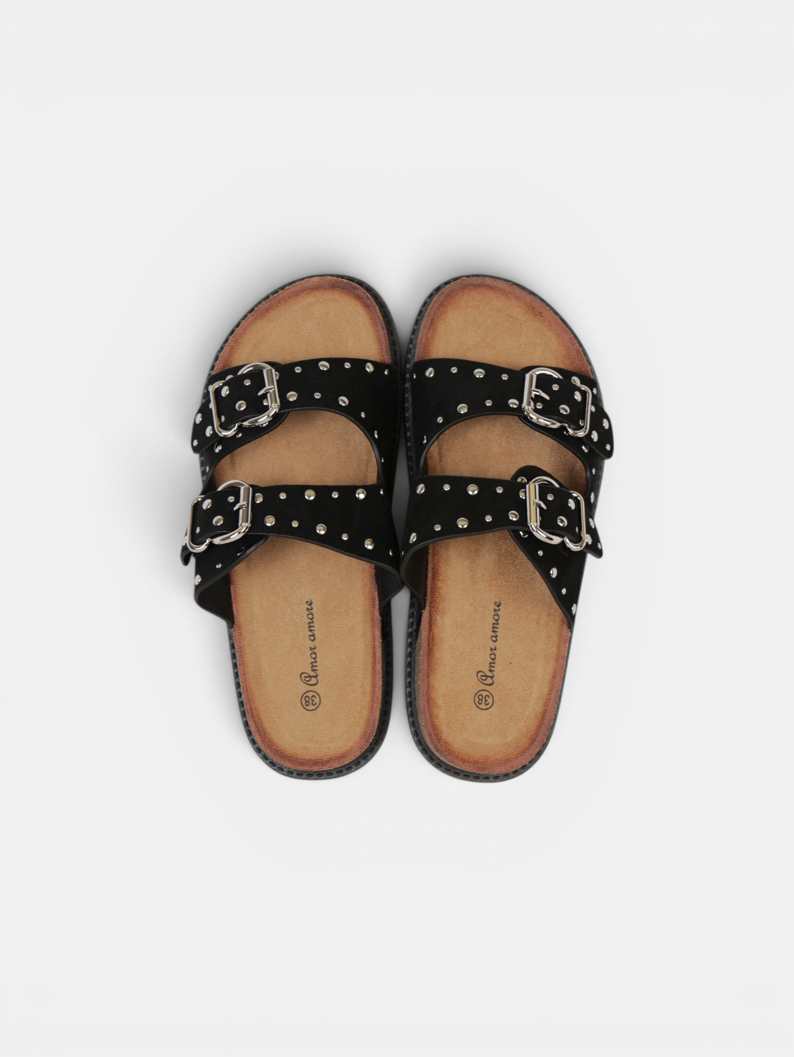 Sandalias Bio con Plataforma y Doble Hebilla de Velcro, Hebilla con Tachuales, Tira Ancha de Crochet Floral