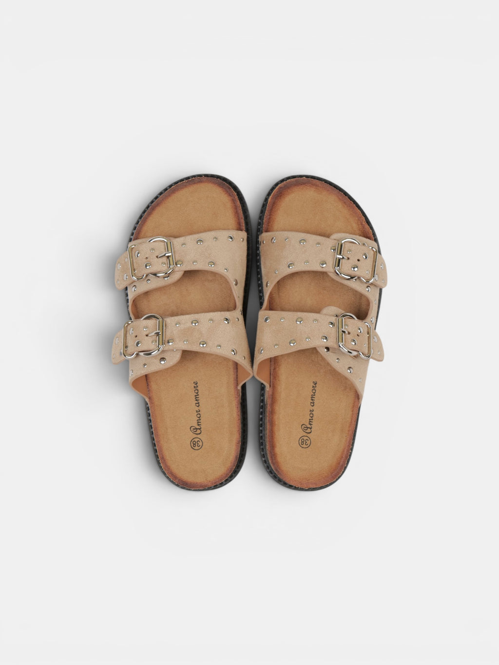 Sandalias Bio con Plataforma y Doble Hebilla de Velcro, Hebilla con Tachuales, Tira Ancha de Crochet Floral