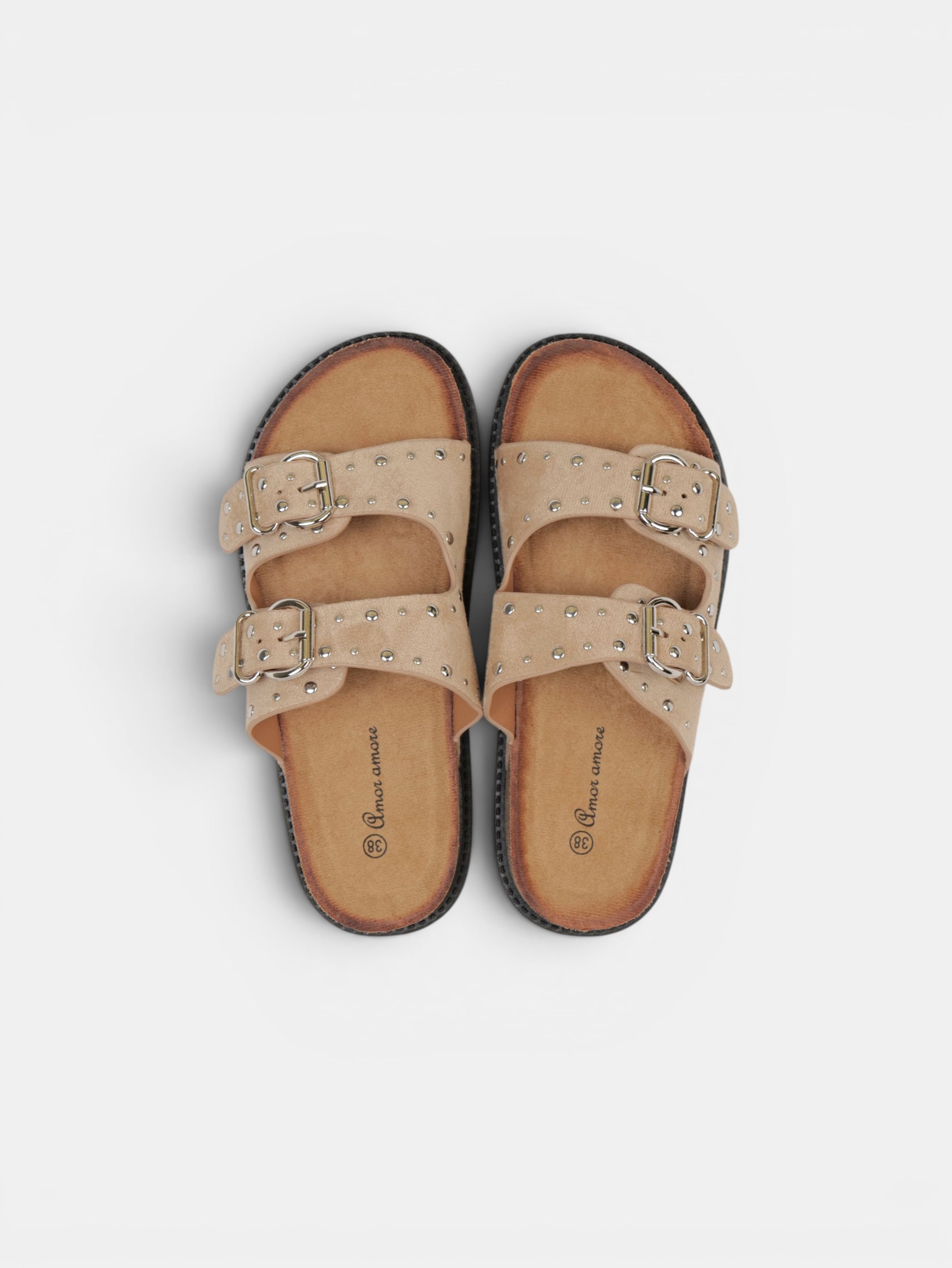 Sandalias Bio con Plataforma y Doble Hebilla de Velcro, Hebilla con Tachuales, Tira Ancha de Crochet Floral