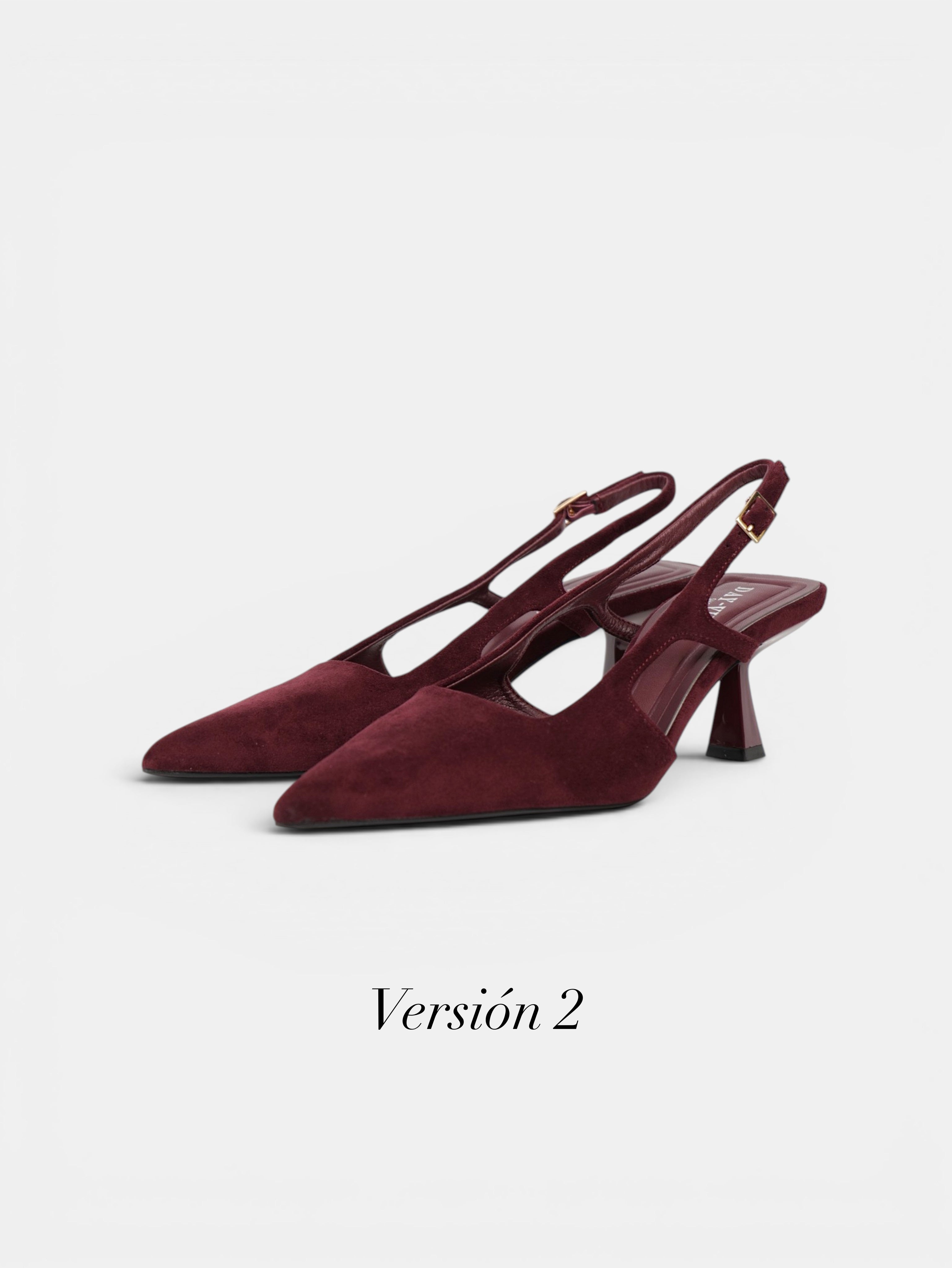 Zapatos de tacón slingback elegantes para mujer con punta fina, zapatos destalonados de terciopelo, tacón bajo cómodo con tira trasera ajustable en beige, rosa, marrón chocolate y negro para comuniones bodas eventos importantes