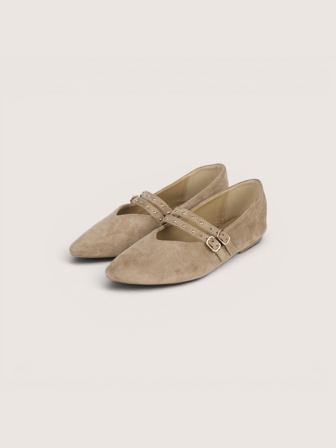 Bailarinas Mujer Planas con Doble Correa y Hebillas Metálicas, Zapatos Tipo Mary Jane de Punta Fina en Gamuza Sintética efecto Terciopelo, Flats Elegantes para Diario y Oficina