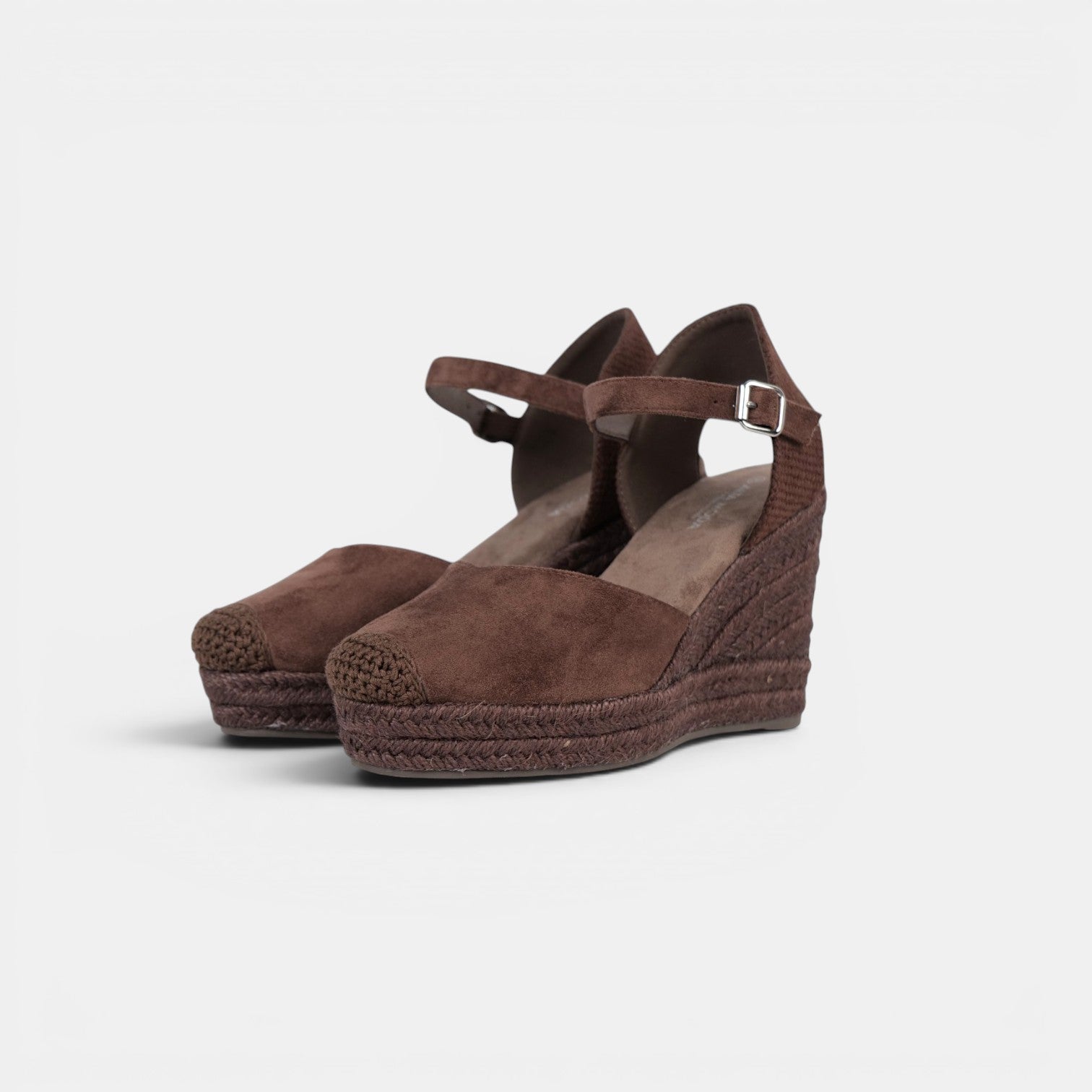 Alpargatas de Cuña Alta con pulsera al tobillo y acabado efecto ante, sandalias elegantes y cómodas para verano, bodas, eventos y looks casual chic