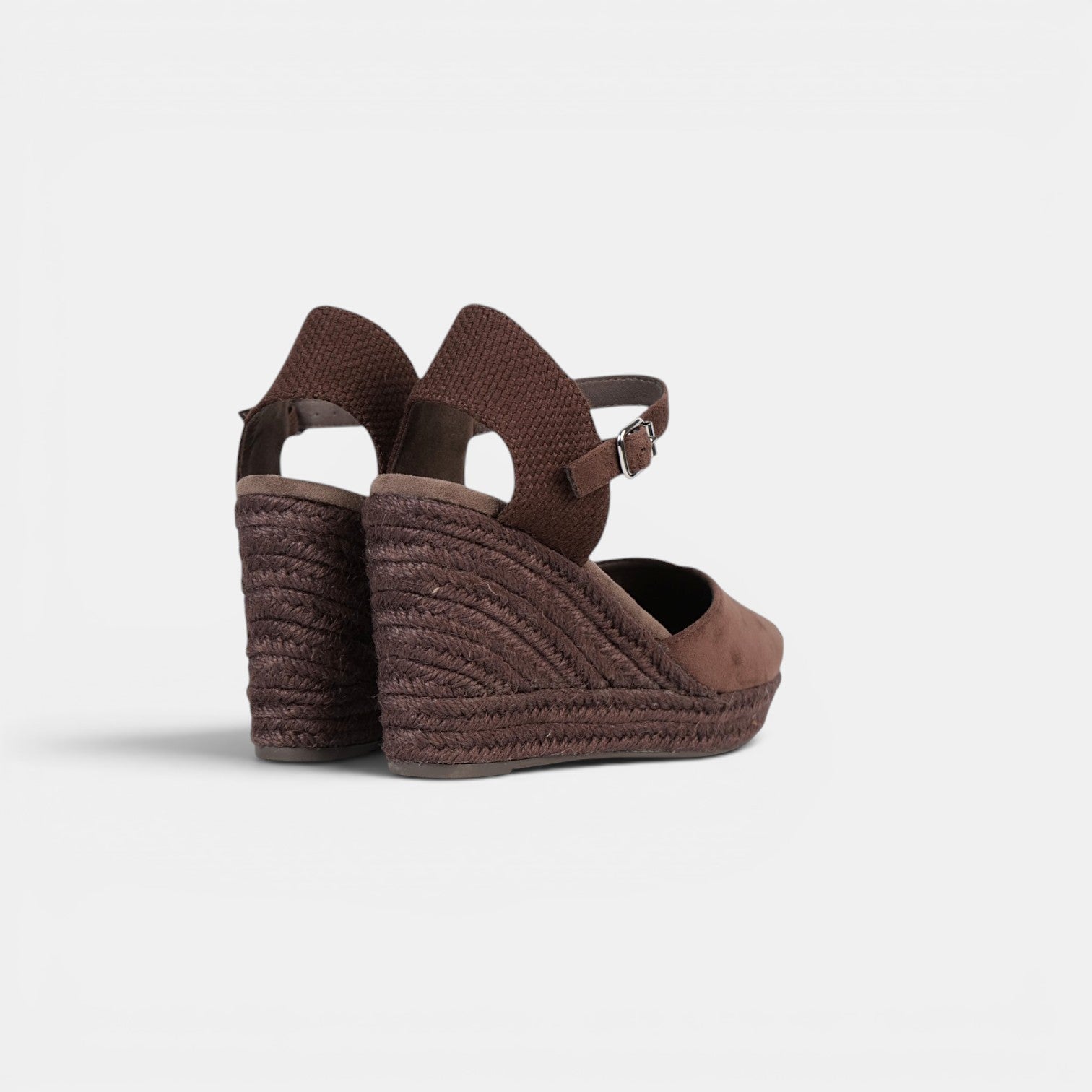 Alpargatas de Cuña Alta con pulsera al tobillo y acabado efecto ante, sandalias elegantes y cómodas para verano, bodas, eventos y looks casual chic