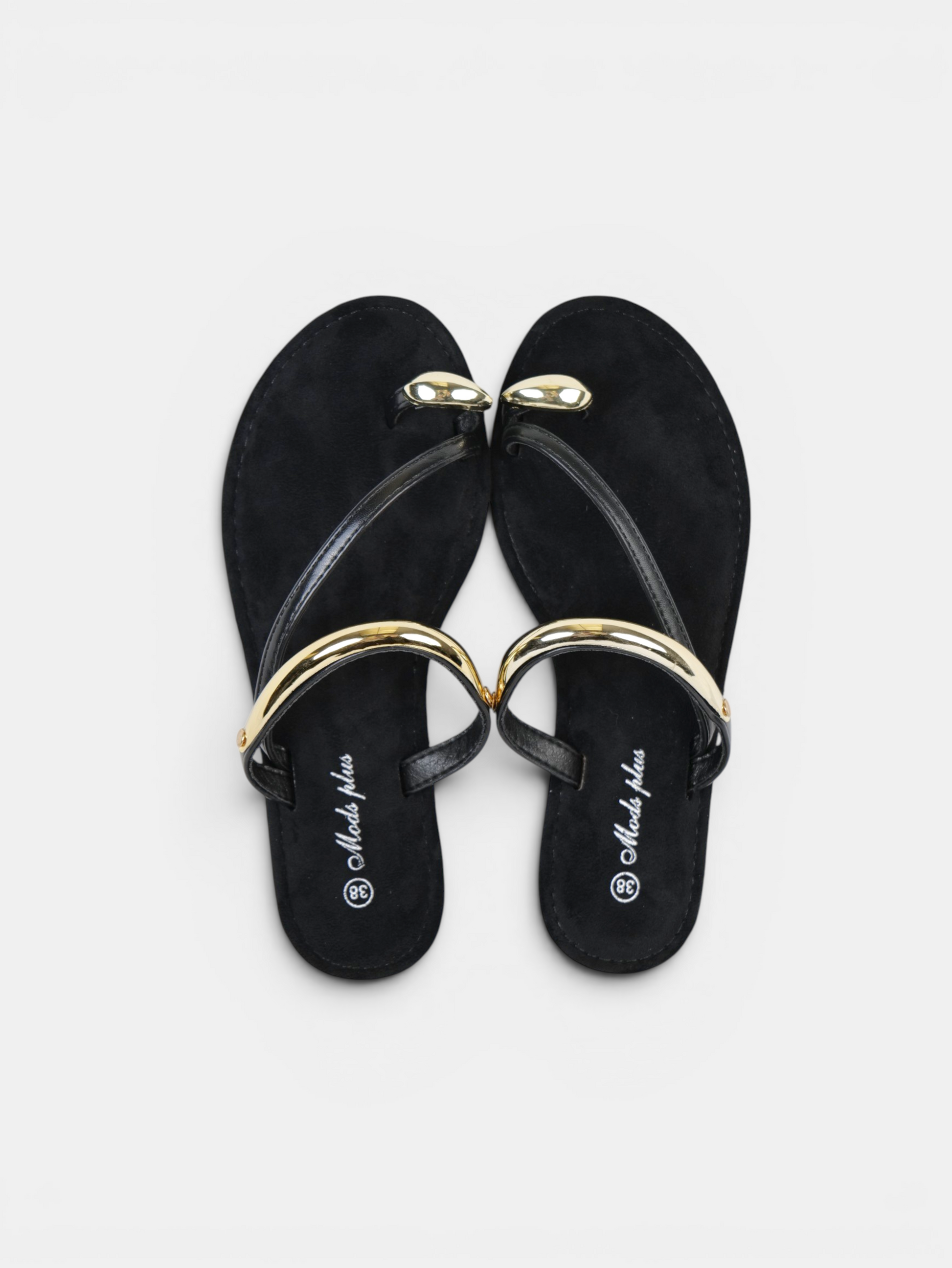 Sandalias tipo Chancla Anillo en el Dedo para mujer con detalles metálicos dorados y tiras suaves minimalistas, chanclas elegantes de verano para vacaciones, playa, vestidos y looks casual chic