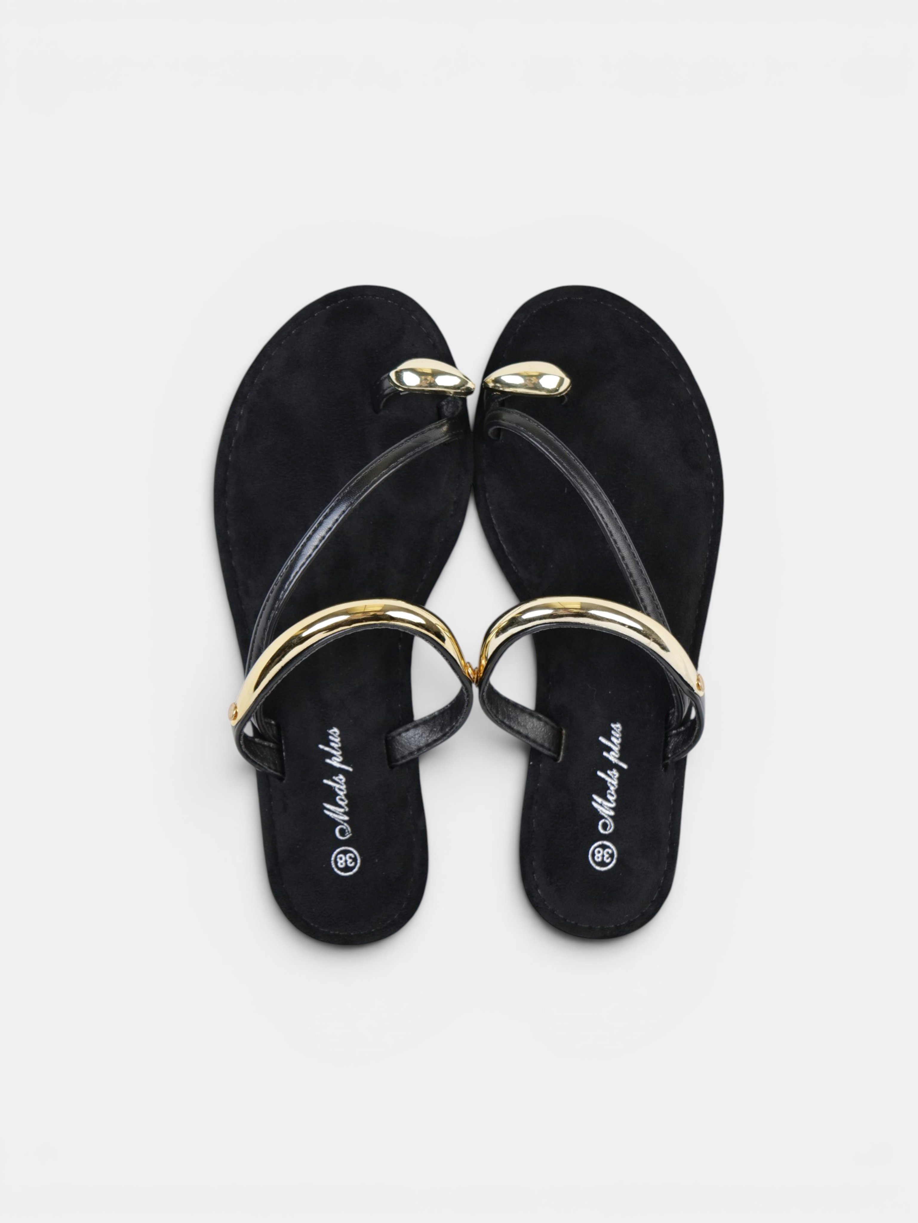 Sandalias tipo Chancla Anillo en el Dedo para mujer con detalles metálicos dorados y tiras suaves minimalistas, chanclas elegantes de verano para vacaciones, playa, vestidos y looks casual chic