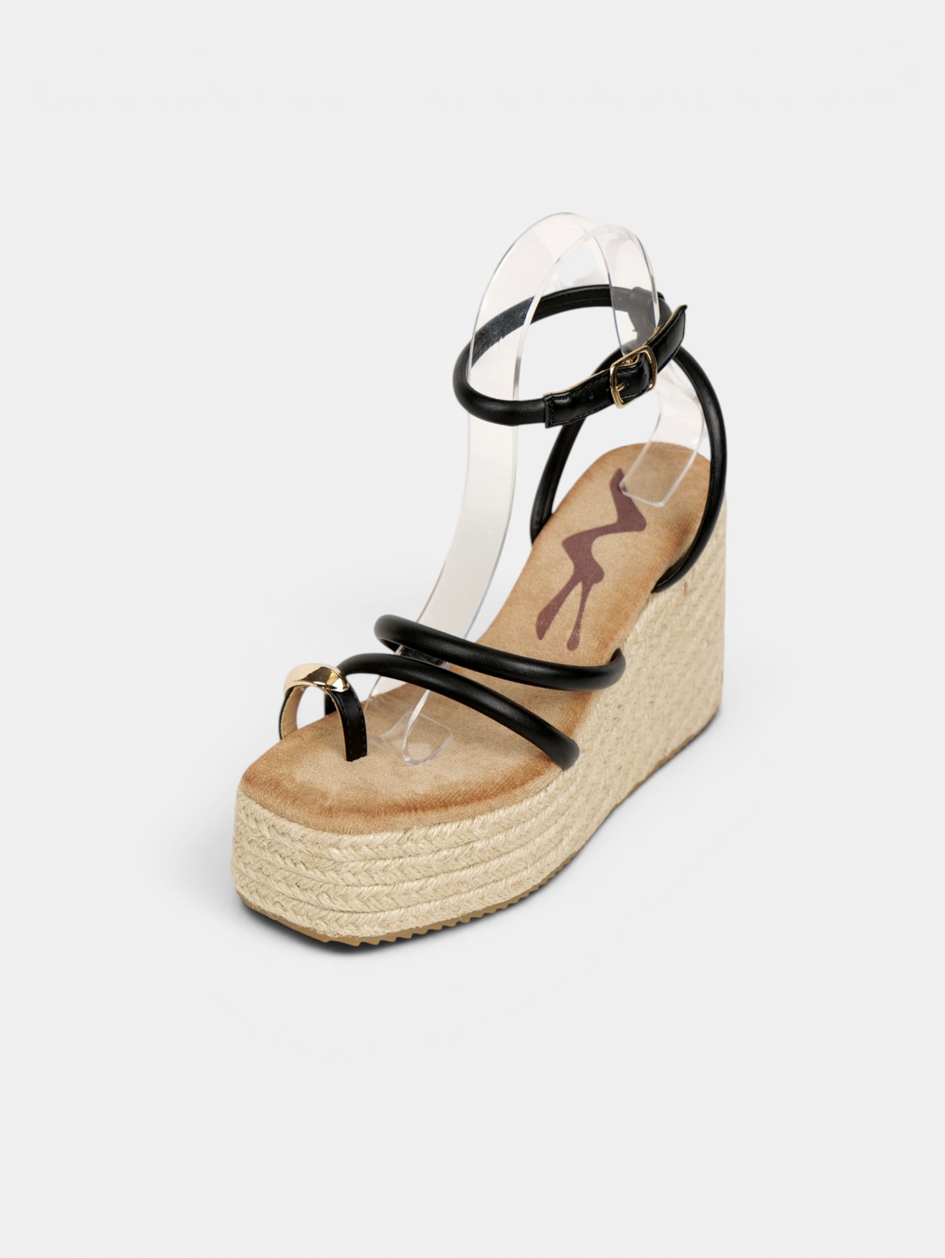 Sandalias de Cuña Mujer con Separación para el Dedo, Plataforma de Esparto, Tiras Finas y Pulsera al Tobillo para Vestidos, Faldas y Pantalón de Lino